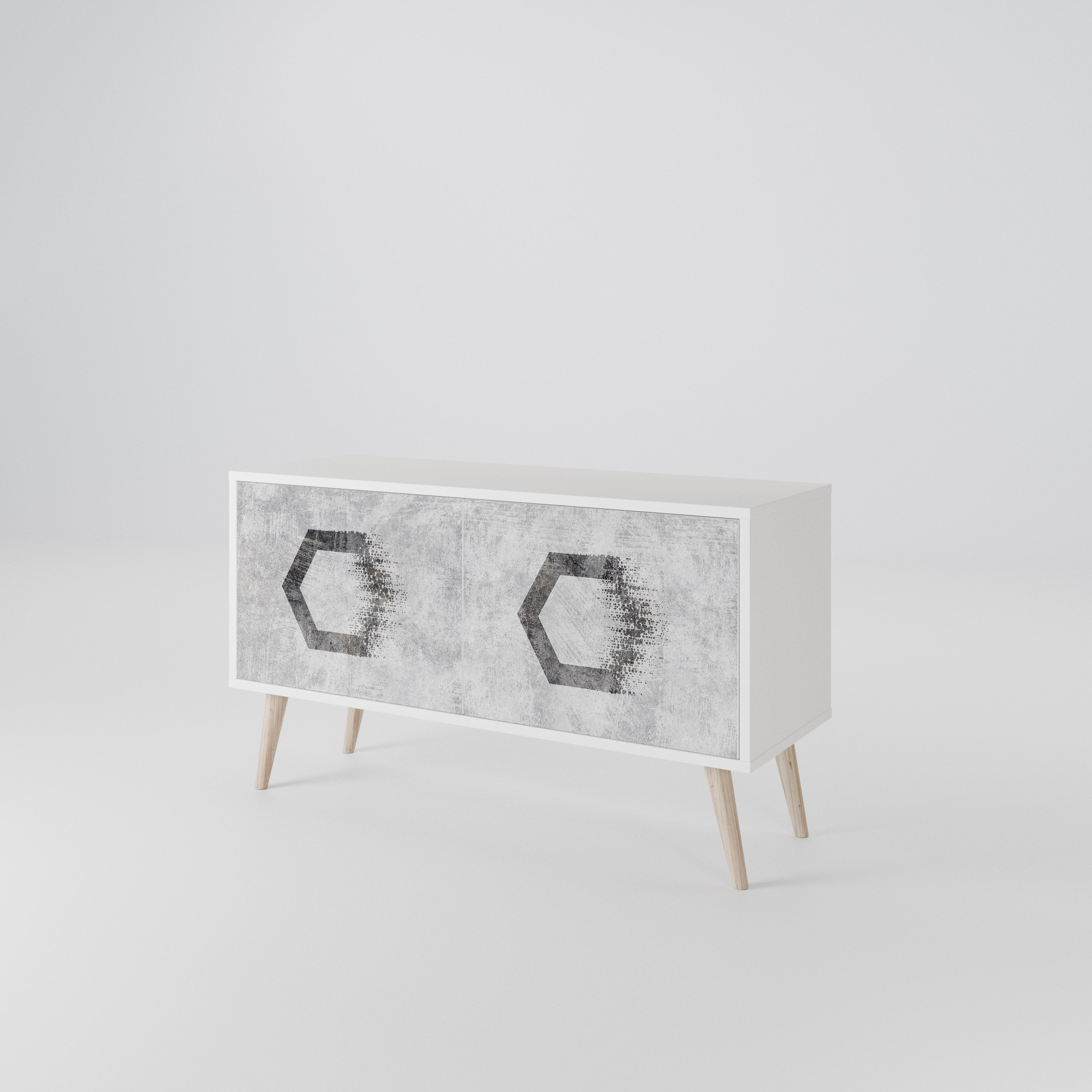 HEXAGONAL FIGURES Kompaktní dvoudveřový TV stolek