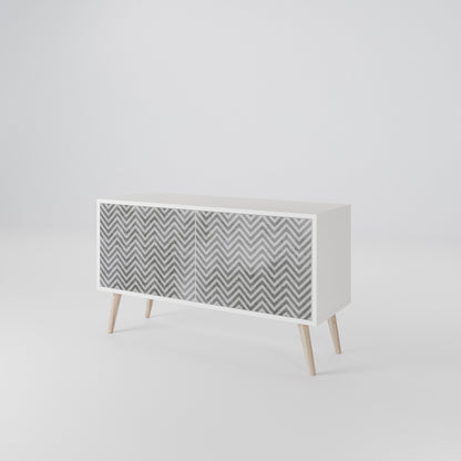 CONCRETE ZIG ZAG Mobile TV Compatto a 2 Ante