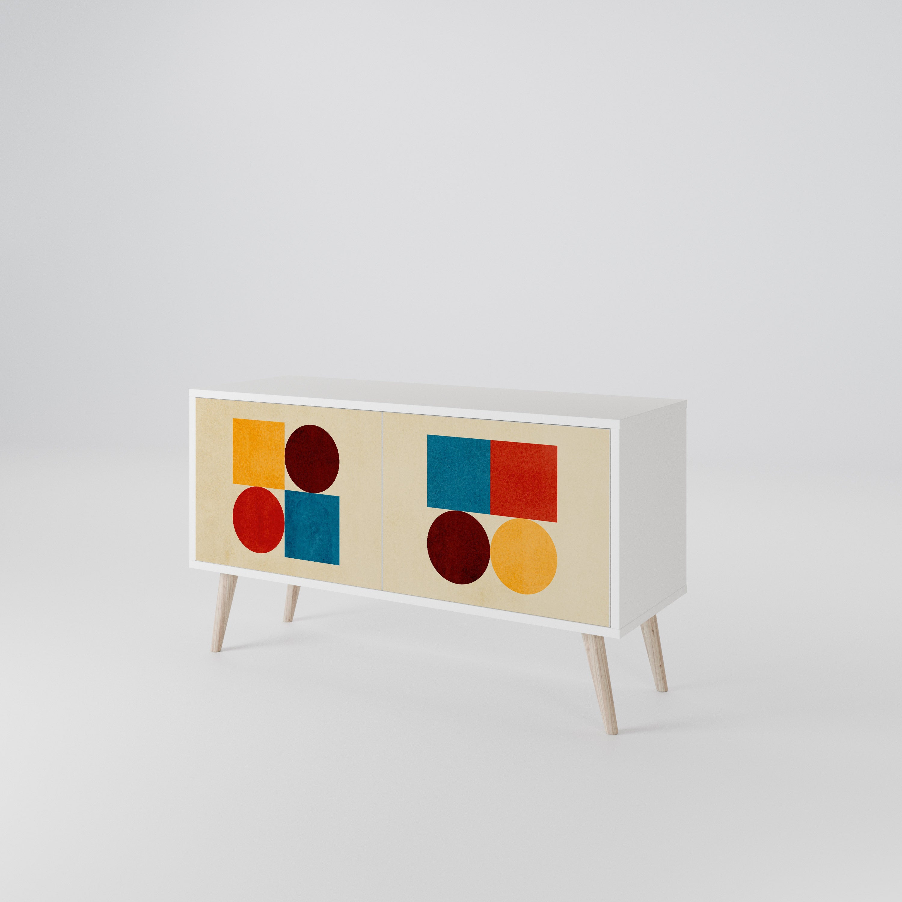 GEOMETRIC PUZZLE Kompaktní dvoudveřový TV stolek