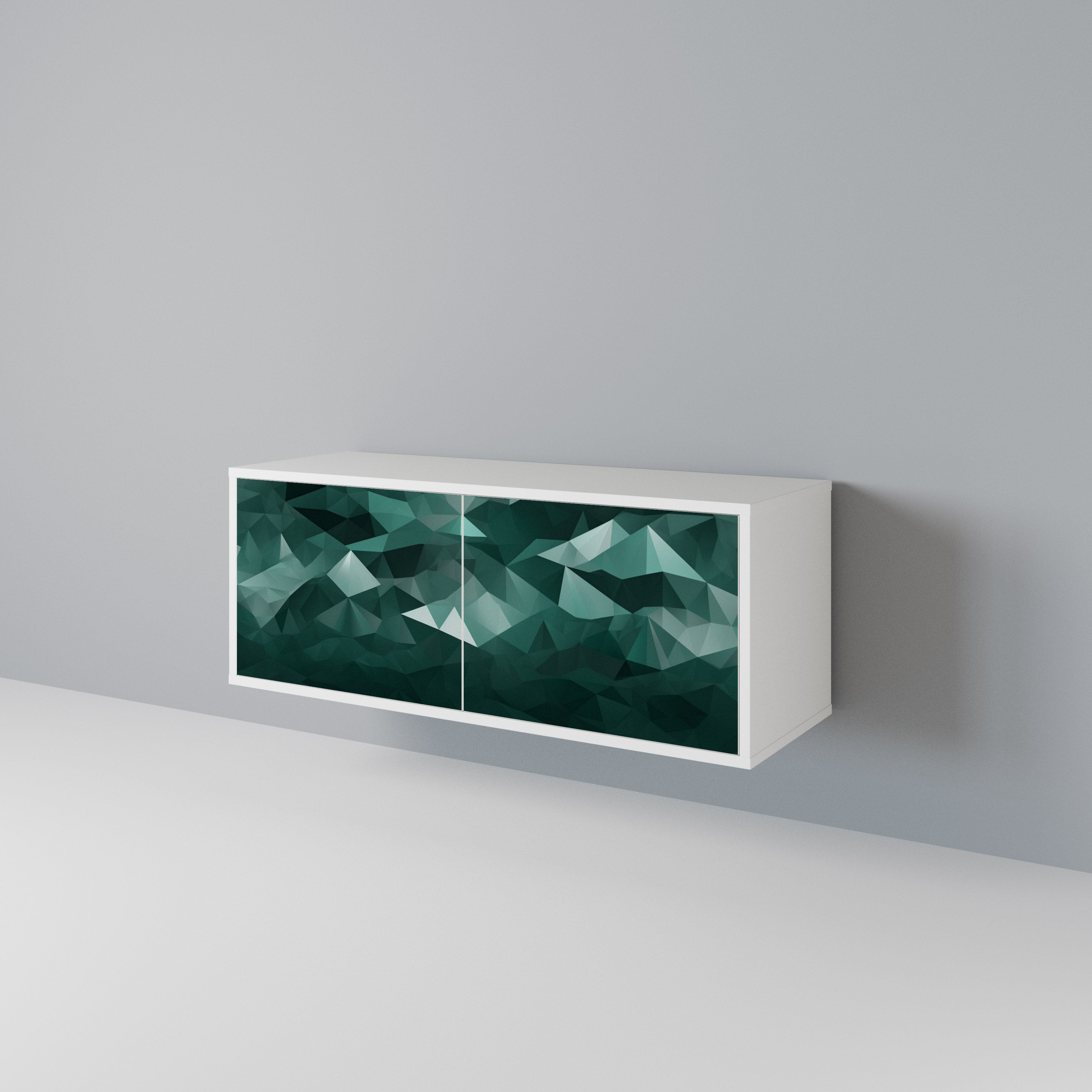 POLYGONAL FLOATING Kompaktes 2-türiges TV-Lowboard