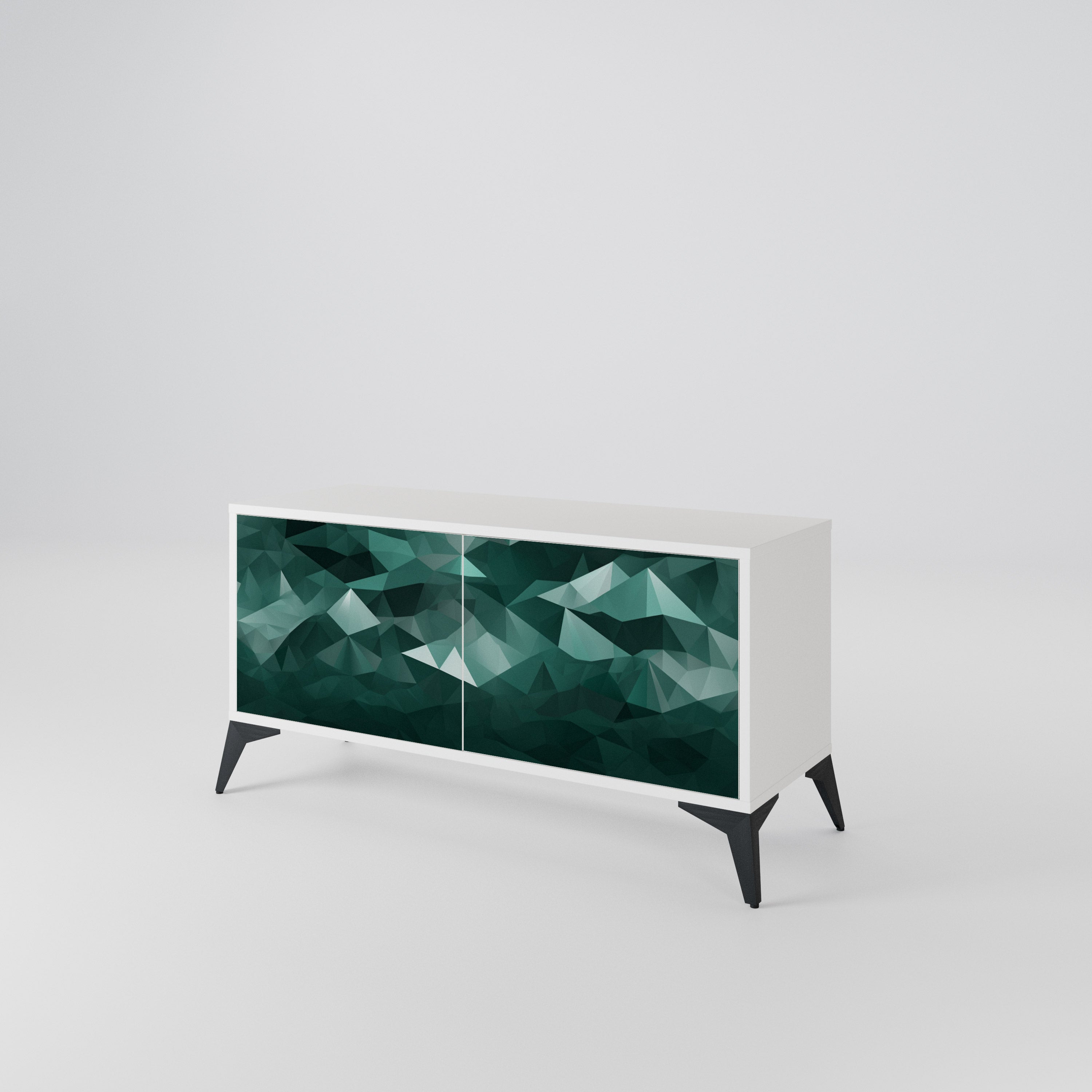 POLYGONAL FLOATING Kompaktes 2-türiges TV-Lowboard