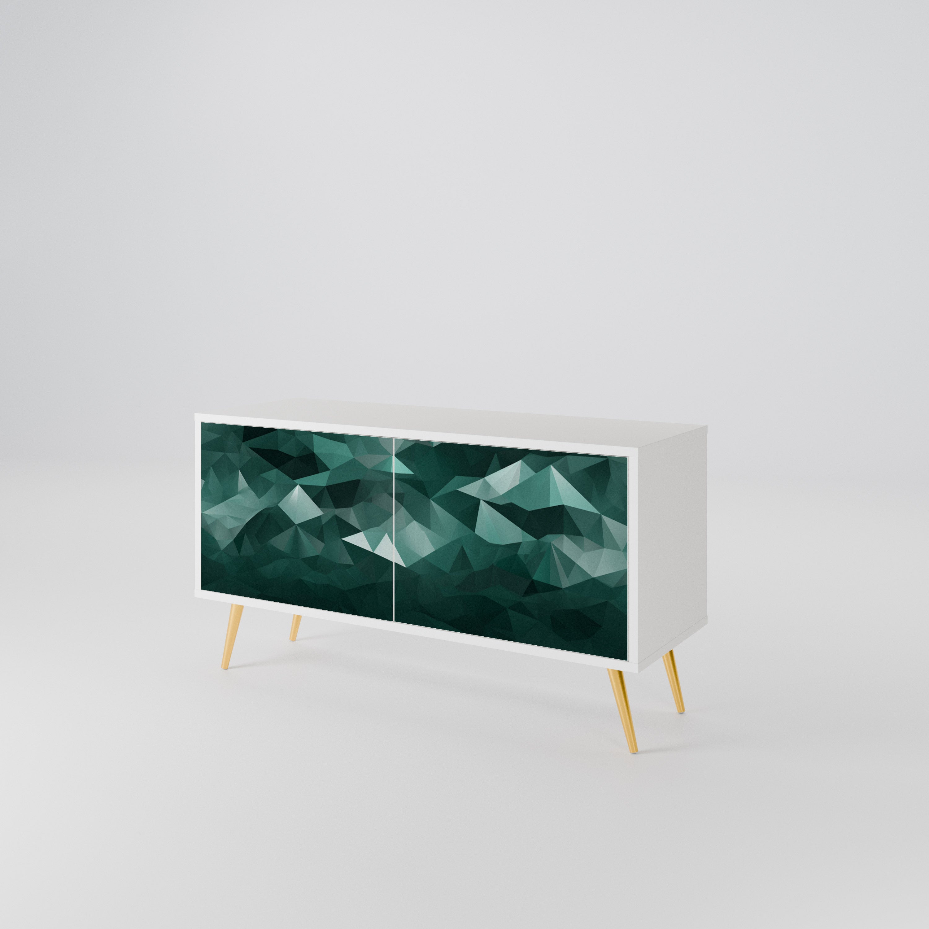 POLYGONAL FLOATING Kompaktes 2-türiges TV-Lowboard