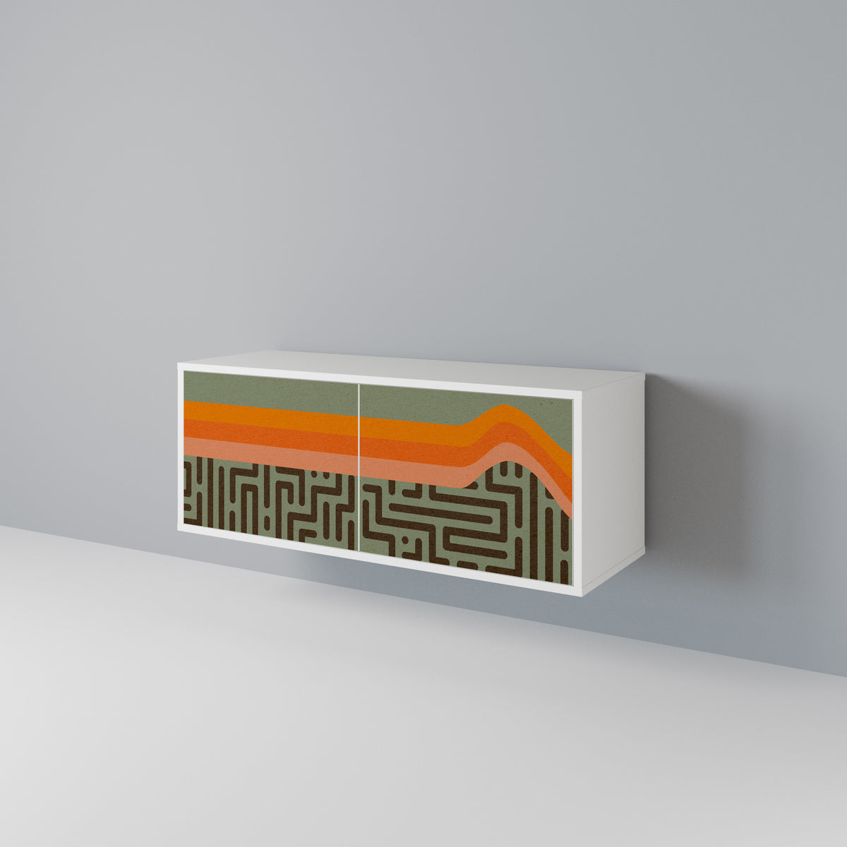 SIMPLE SOLUTIONS Mueble de TV Compacto de 2 puertas