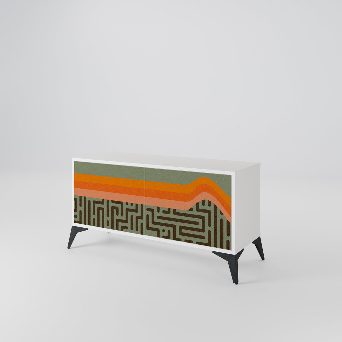 SIMPLE SOLUTIONS Mueble de TV Compacto de 2 puertas