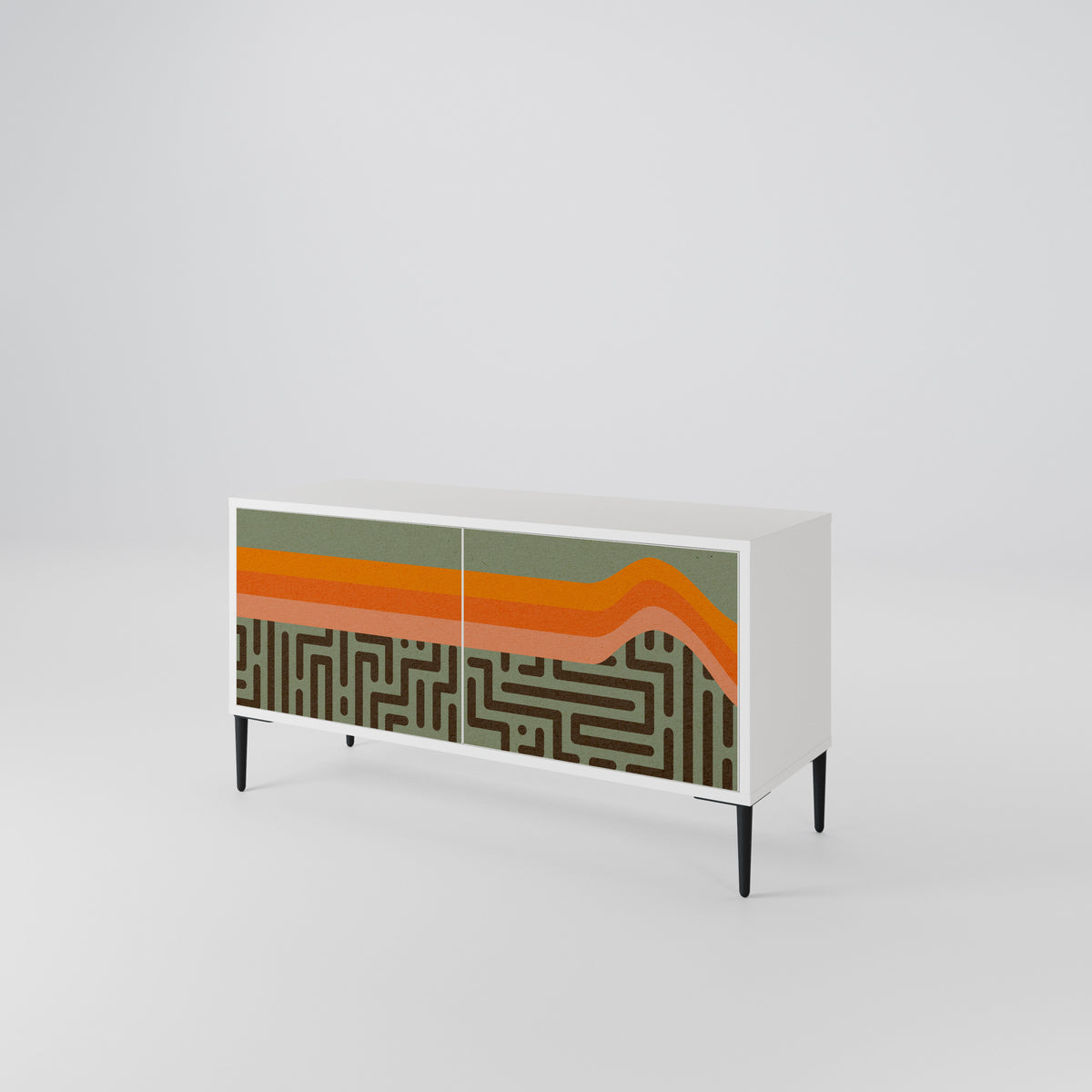 SIMPLE SOLUTIONS Mueble de TV Compacto de 2 puertas