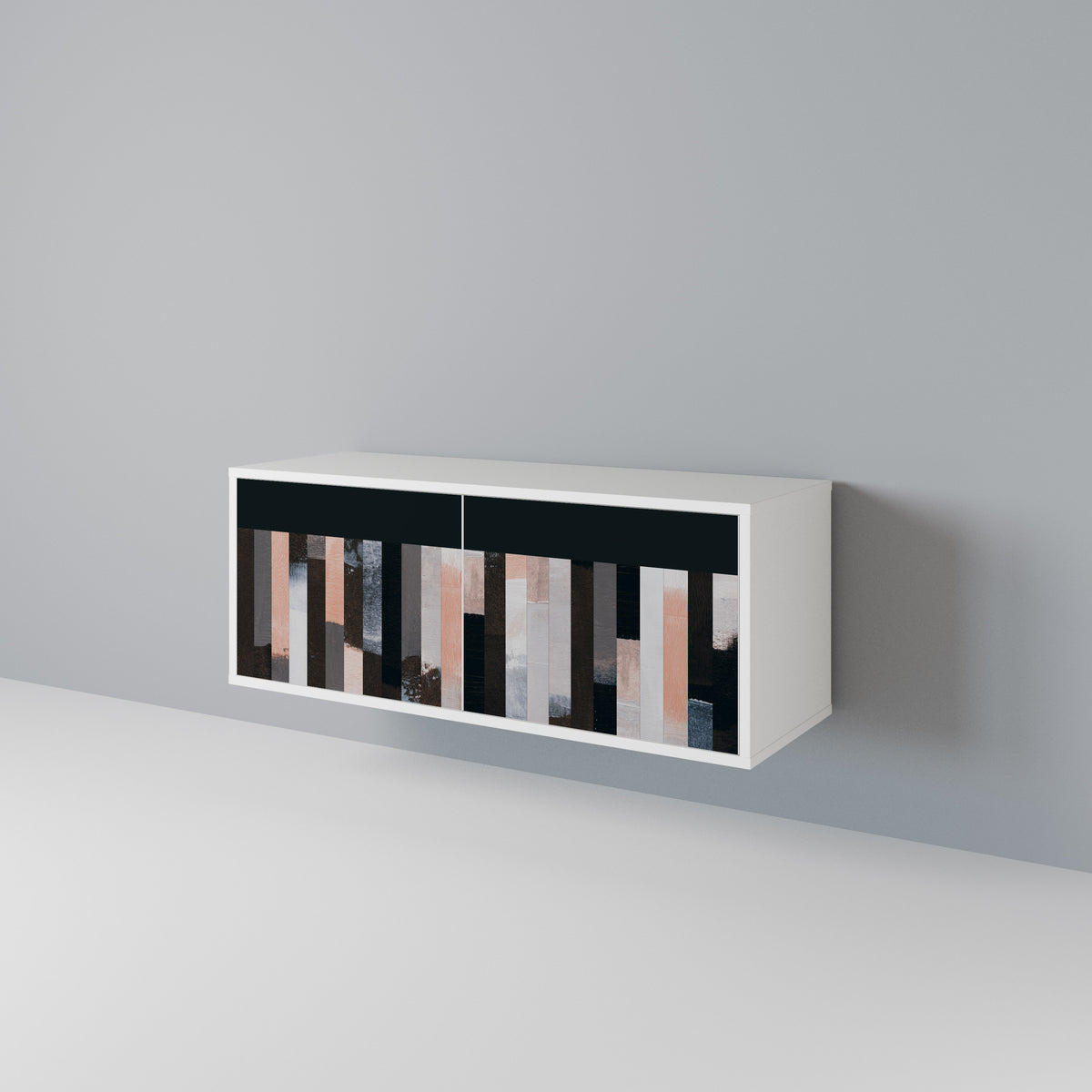 COLLAGE OF RECTANGLES Kompaktní dvoudveřový TV stolek