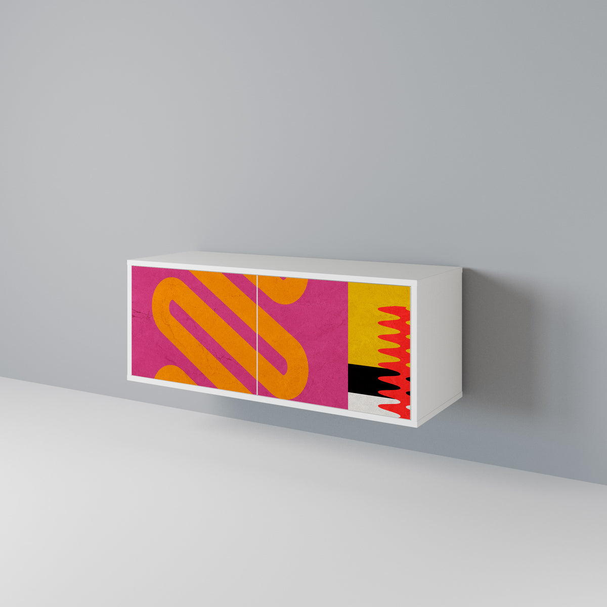 VIVID ART Mueble de TV Compacto de 2 puertas