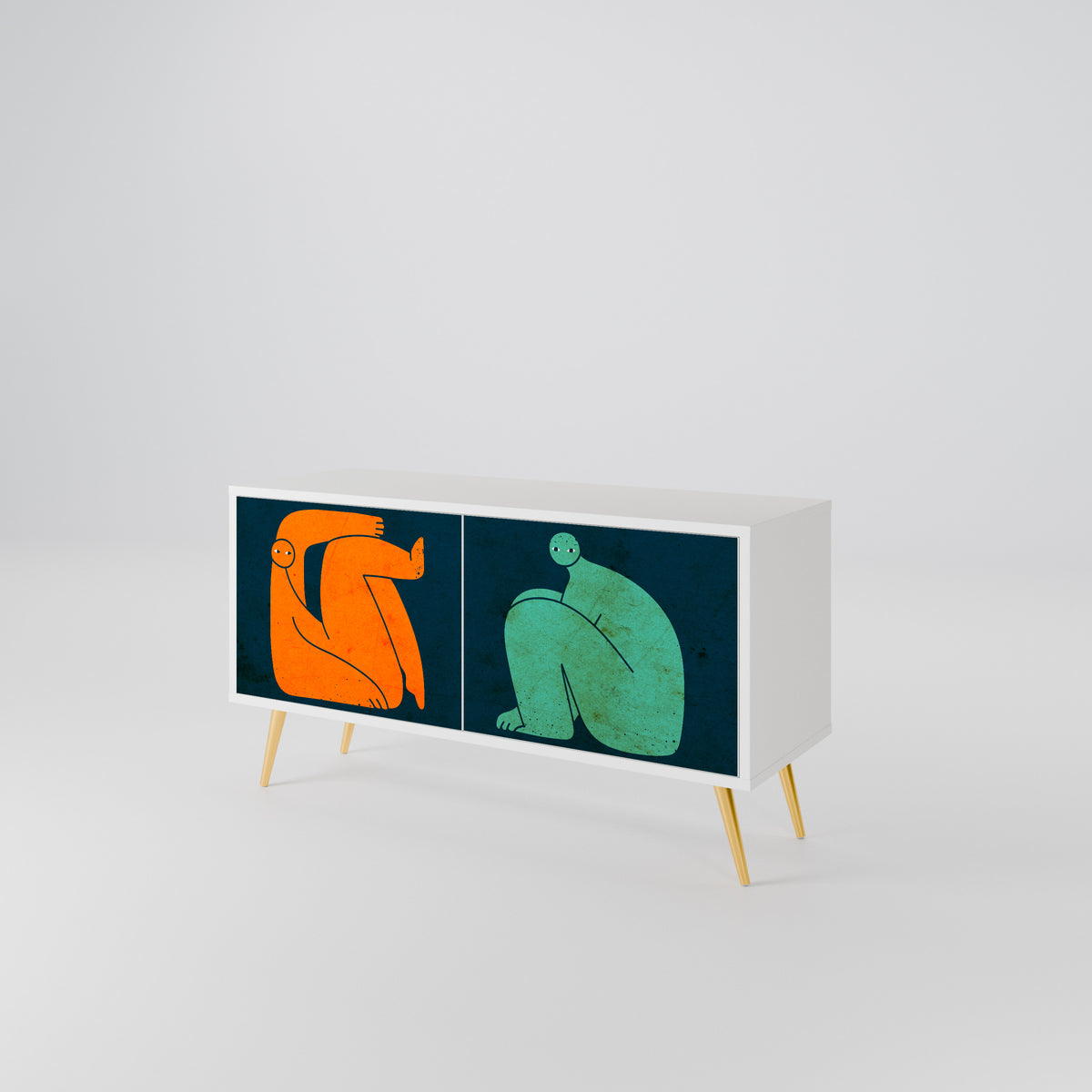 TOGETHER BUT SEPARATELY Compact 2-Door TV Cabinet