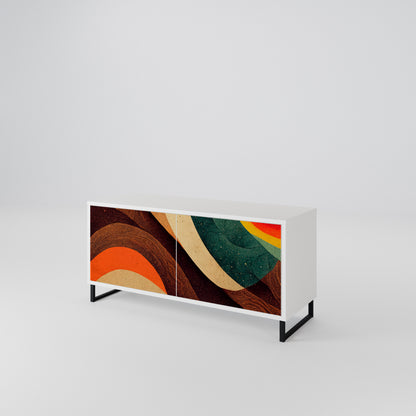 COLORFUL STRANDS Kompakt TV-bänk med 2 dörrar