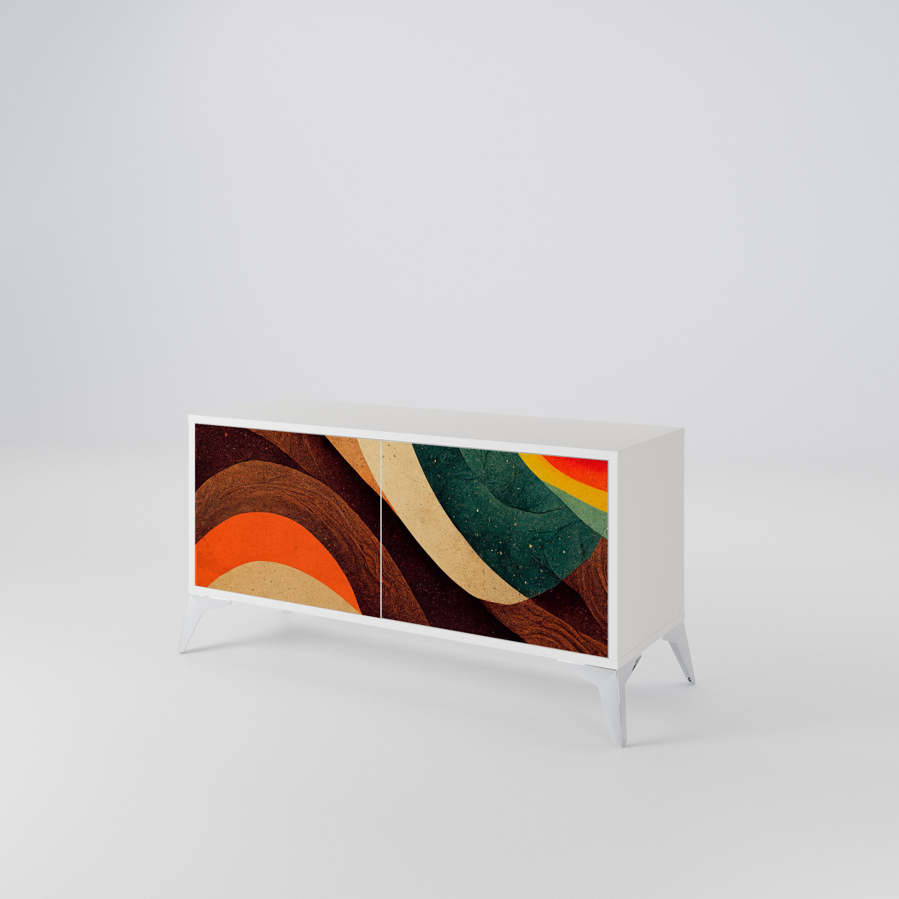 COLORFUL STRANDS Kompakt TV-bänk med 2 dörrar