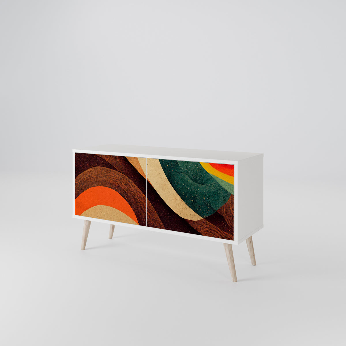 COLORFUL STRANDS Mueble de TV Compacto de 2 puertas