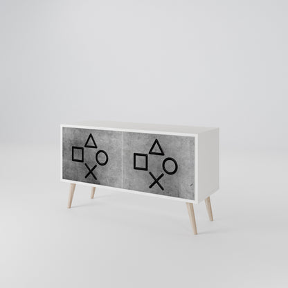 GAMER CHOICE Mueble de TV Compacto de 2 puertas