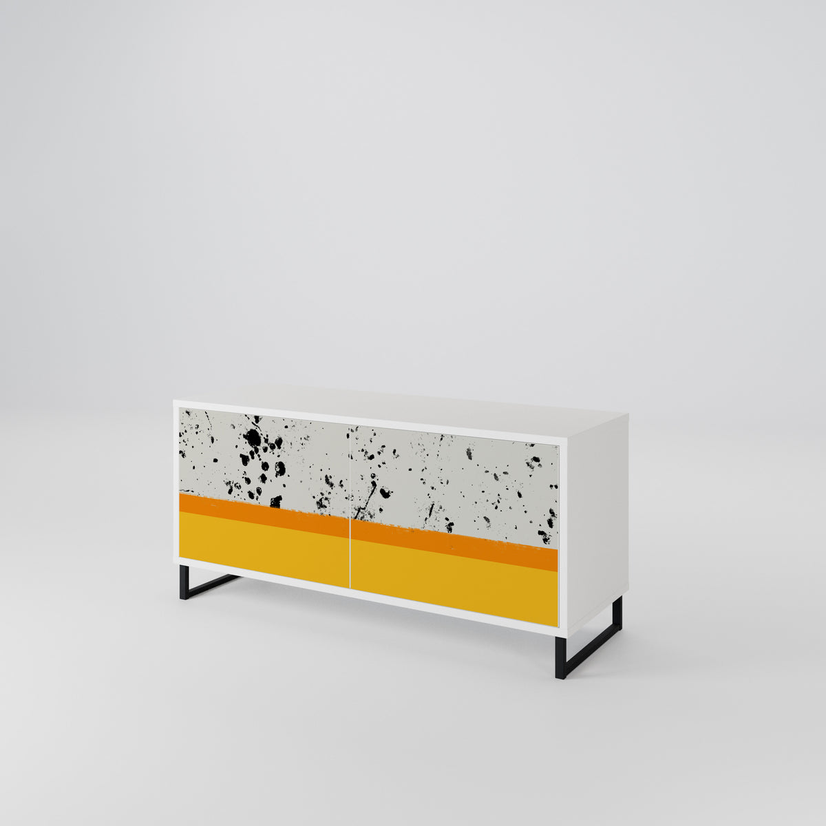 DYED BY ORANGE Compact 2-Door TV Cabinet