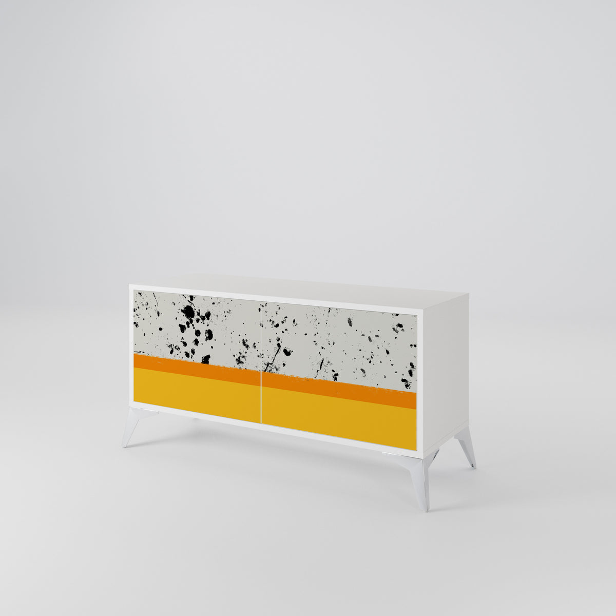 DYED BY ORANGE Compact 2-Door TV Cabinet