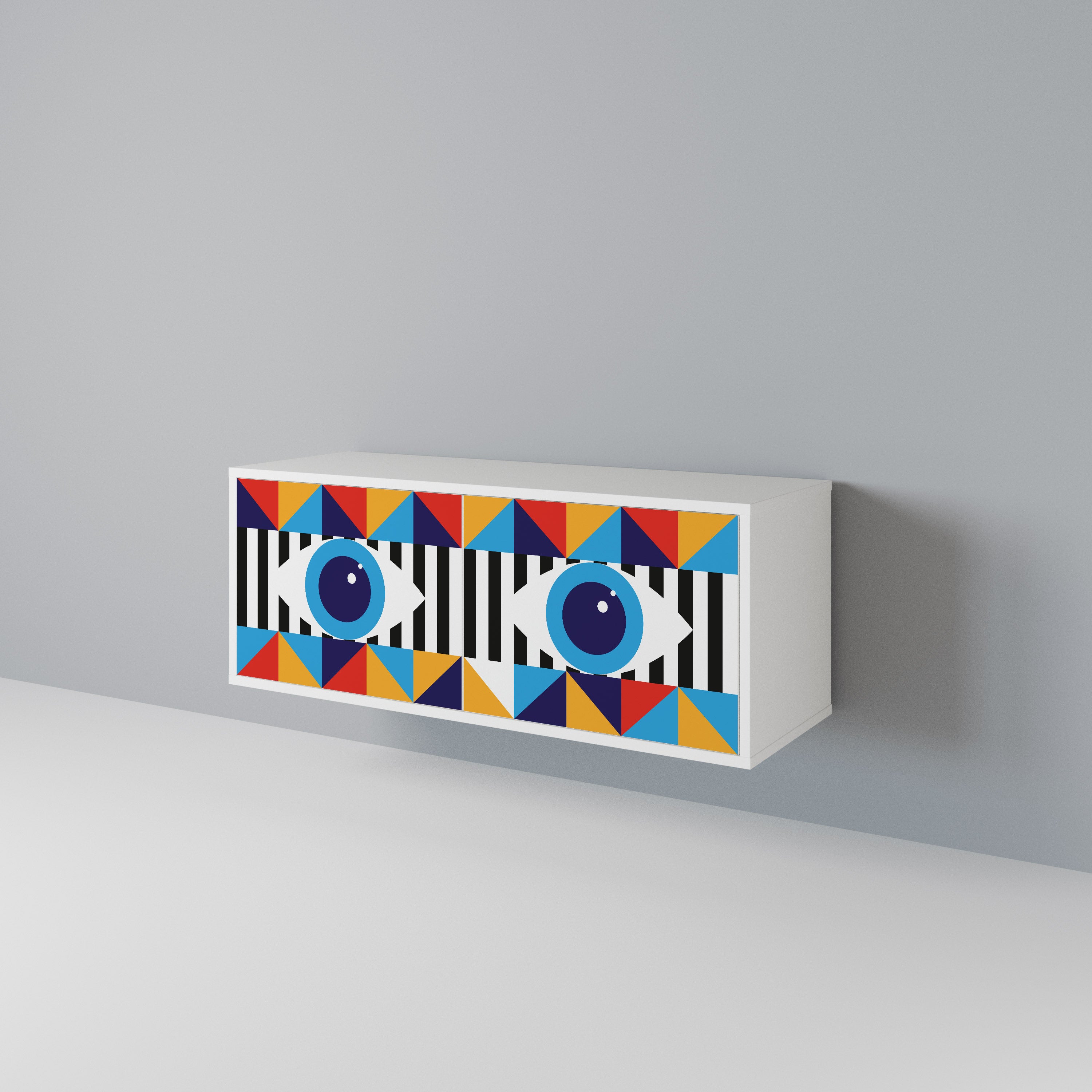 ABSTRACTION AND GEOMETRY Kompakt TV-bänk med 2 dörrar