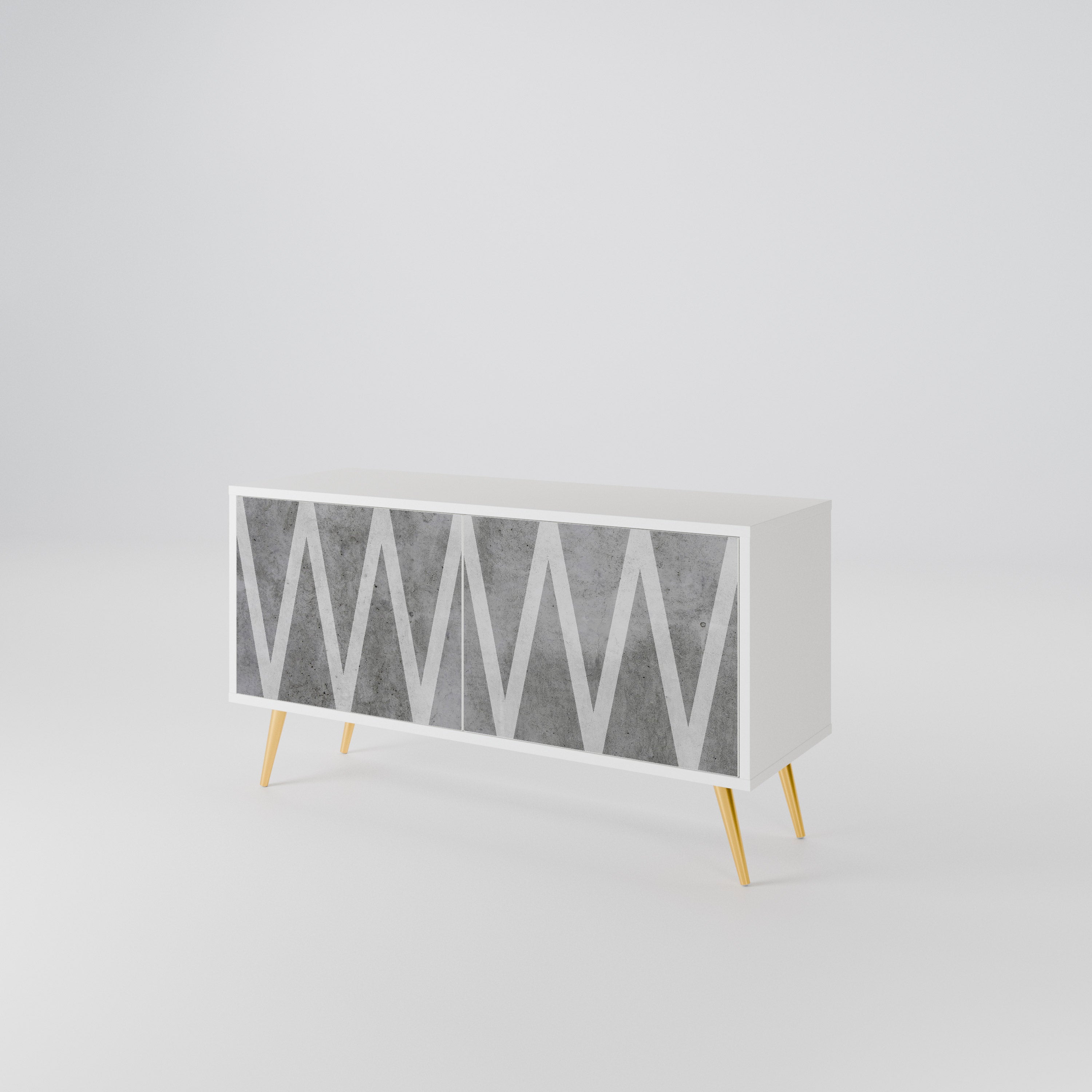 SOLID ZIG ZAG Kompakt TV-bänk med 2 dörrar