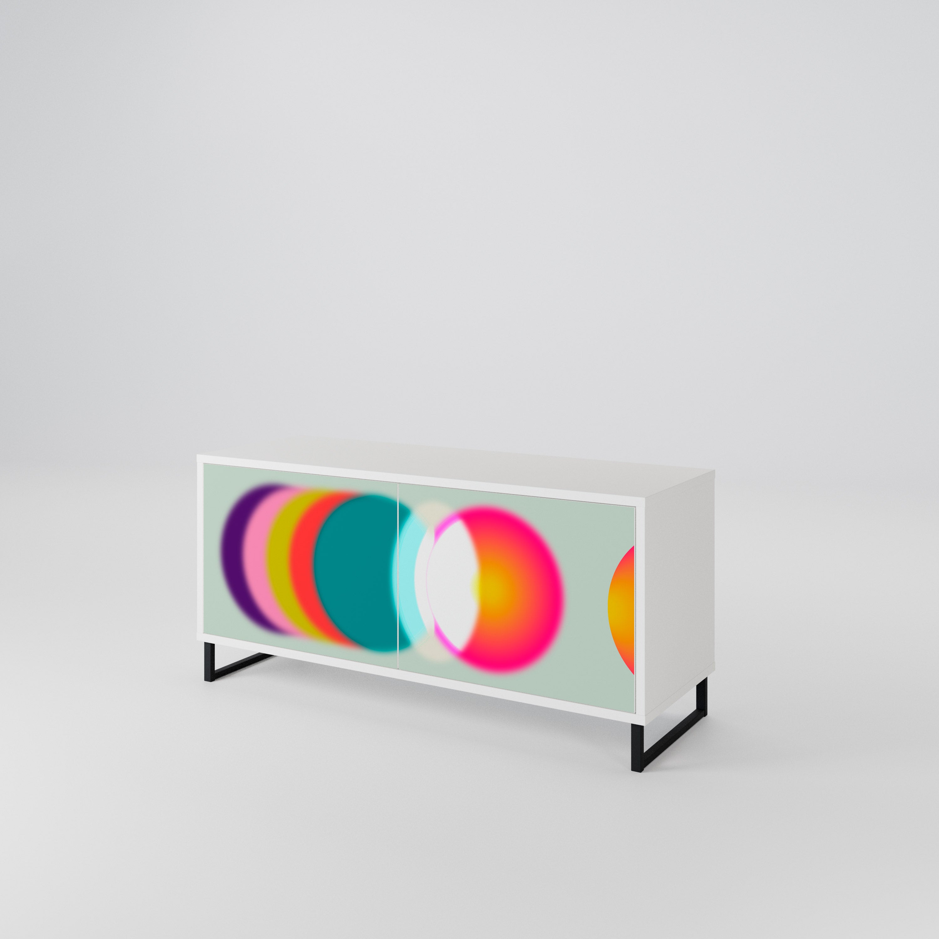 SYMPHONY OF COLORS Kompakt TV-bänk med 2 dörrar