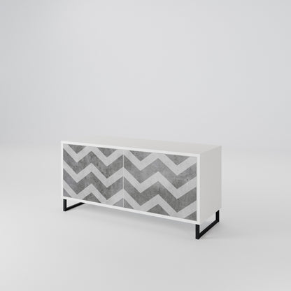 TOUGH ZIG ZAG Compact 2-Door TV Cabinet