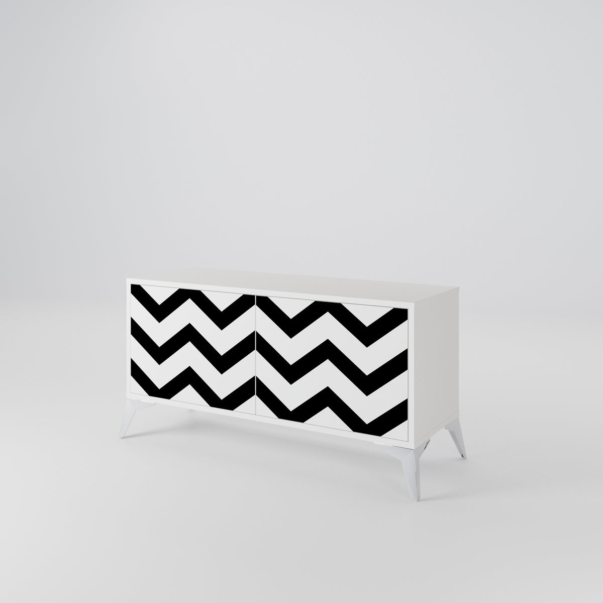 CLASSIC ZIG ZAG Compact 2-Door TV Cabinet