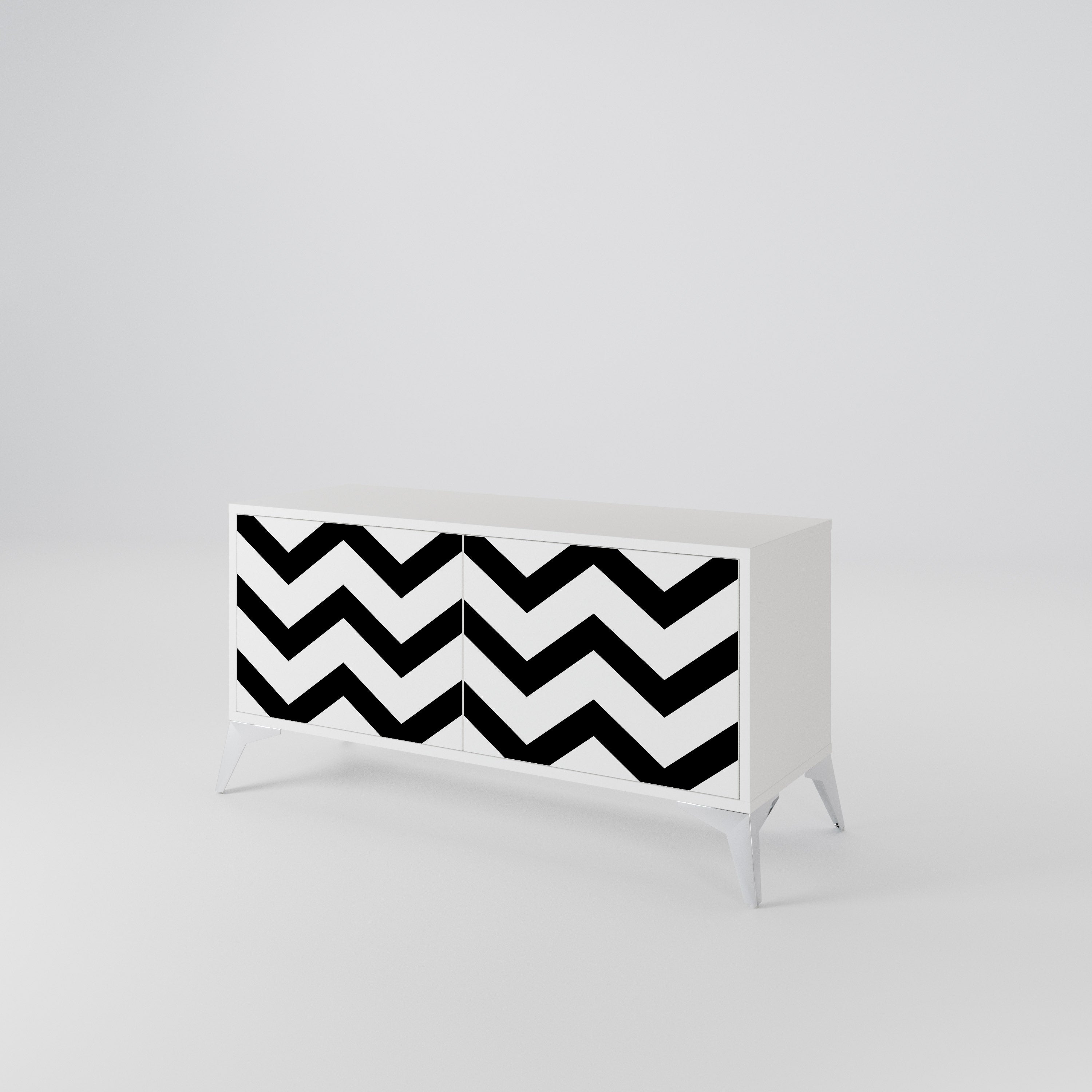 CLASSIC ZIG ZAG Kompakt TV-bänk med 2 dörrar