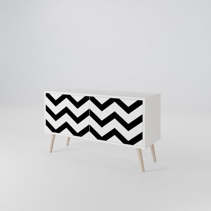 CLASSIC ZIG ZAG Compact 2-Door TV Cabinet