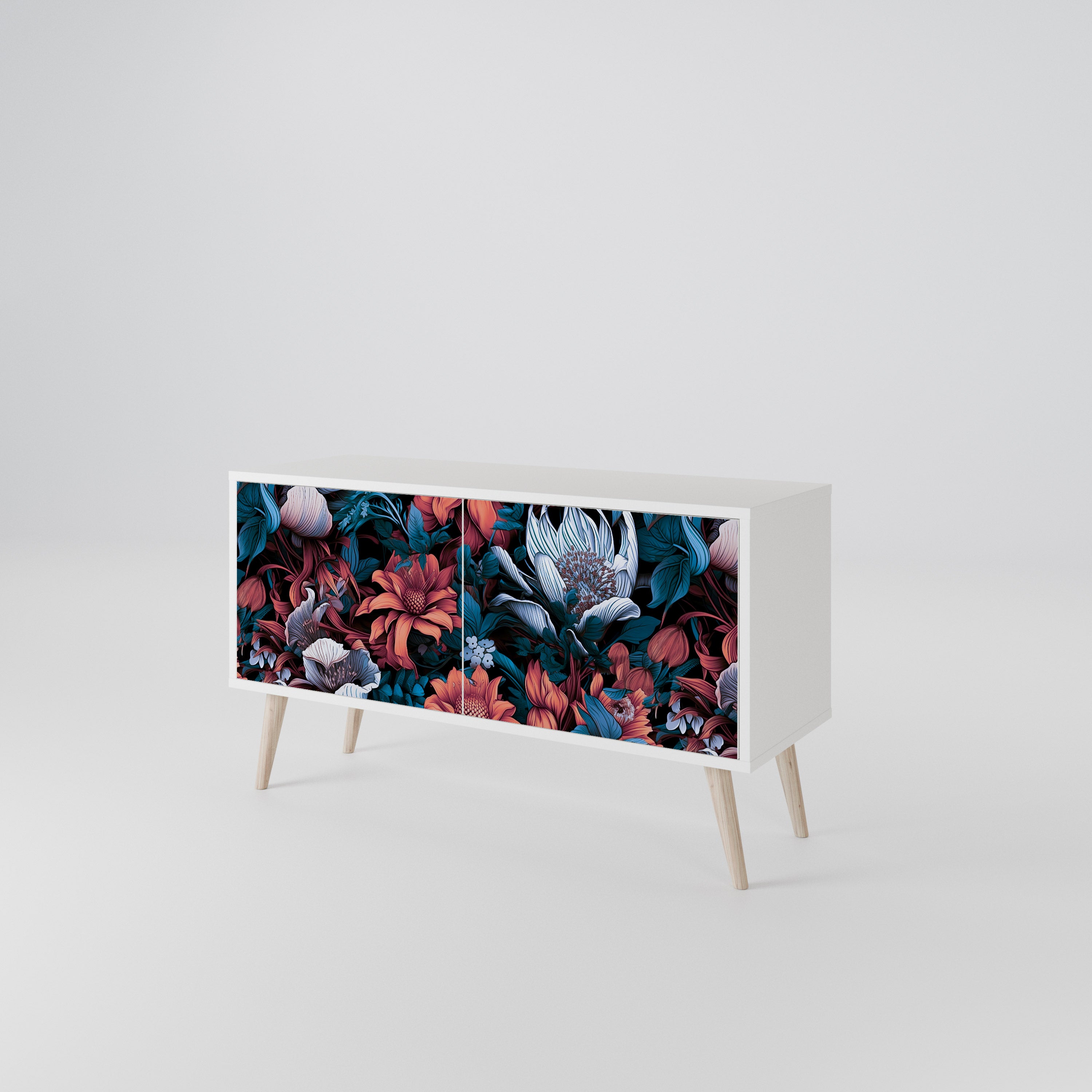 ETHEREAL BLOSSOMS Kompakt TV-bänk med 2 dörrar