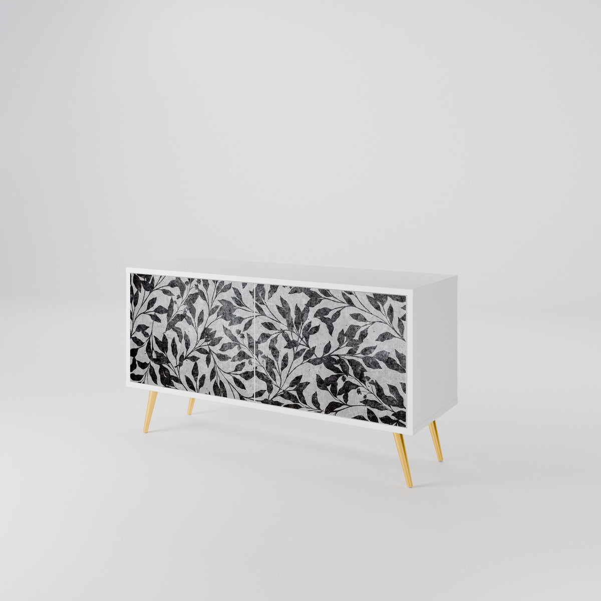 CHARCOAL SPROUT Kompakt TV-bänk med 2 dörrar