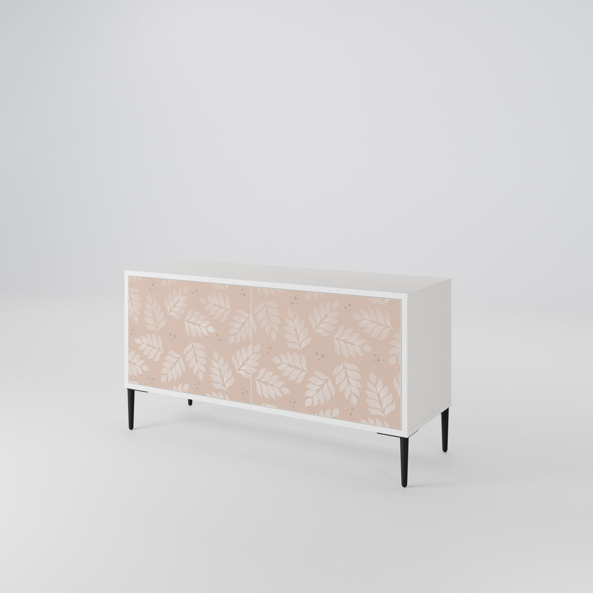 LEAVES ON BEIGE Kompakt TV-bänk med 2 dörrar