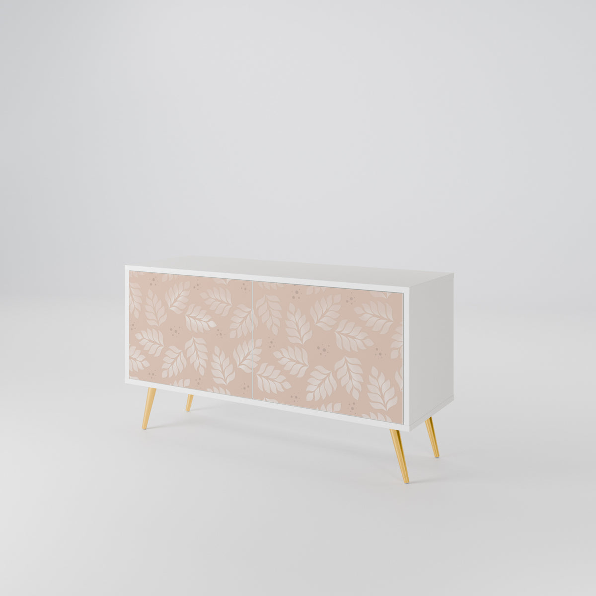 LEAVES ON BEIGE Compact 2-Door TV Cabinet