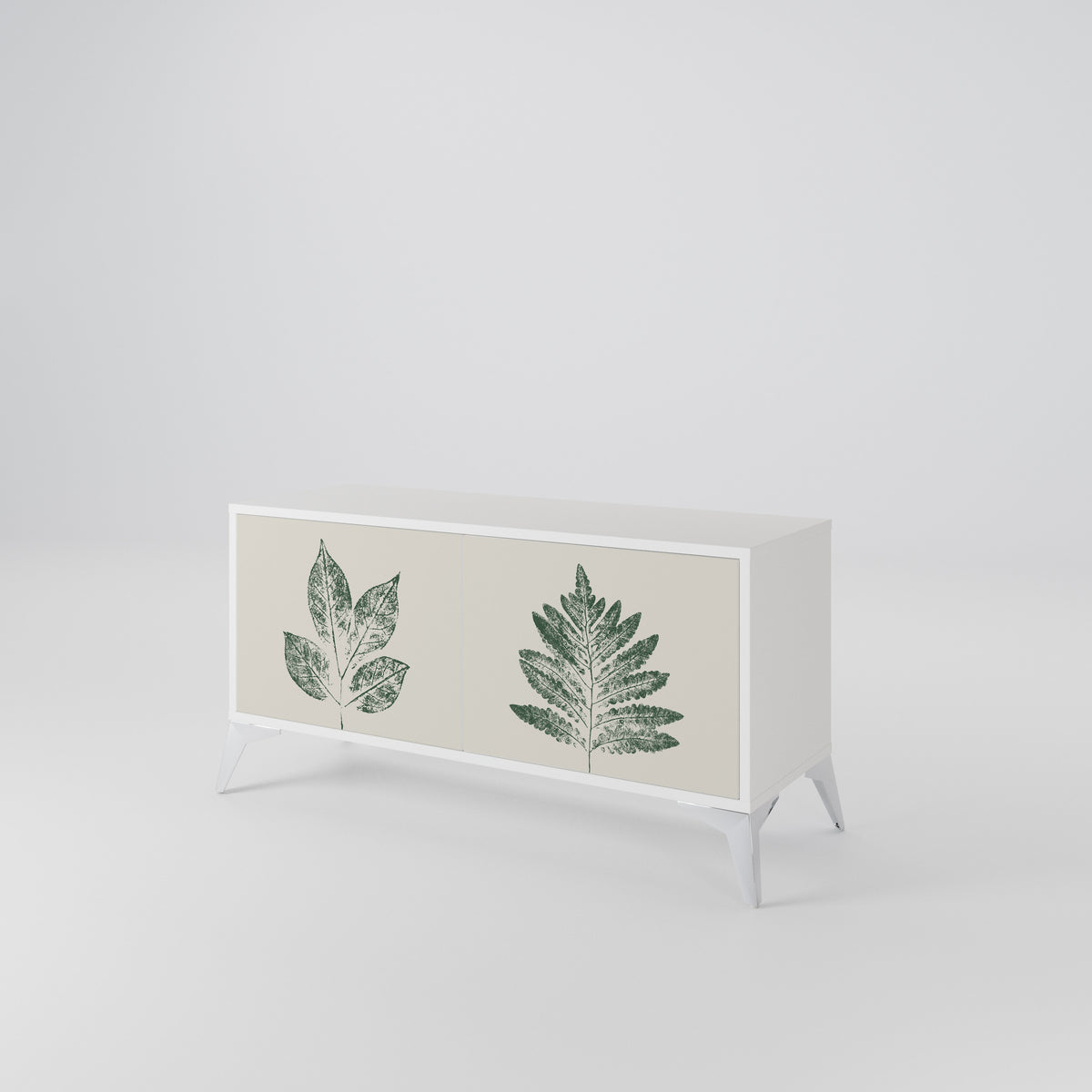GREEN LEAFY STAMPS Kompaktes 2-türiges TV-Lowboard