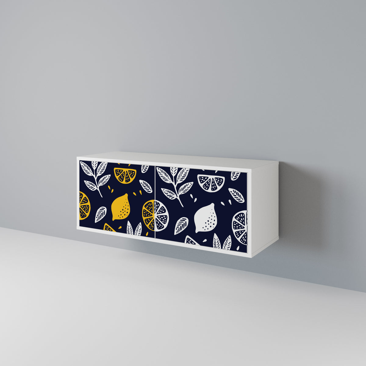 CITRUS BLACK AND WHITE Kompakt TV-bänk med 2 dörrar
