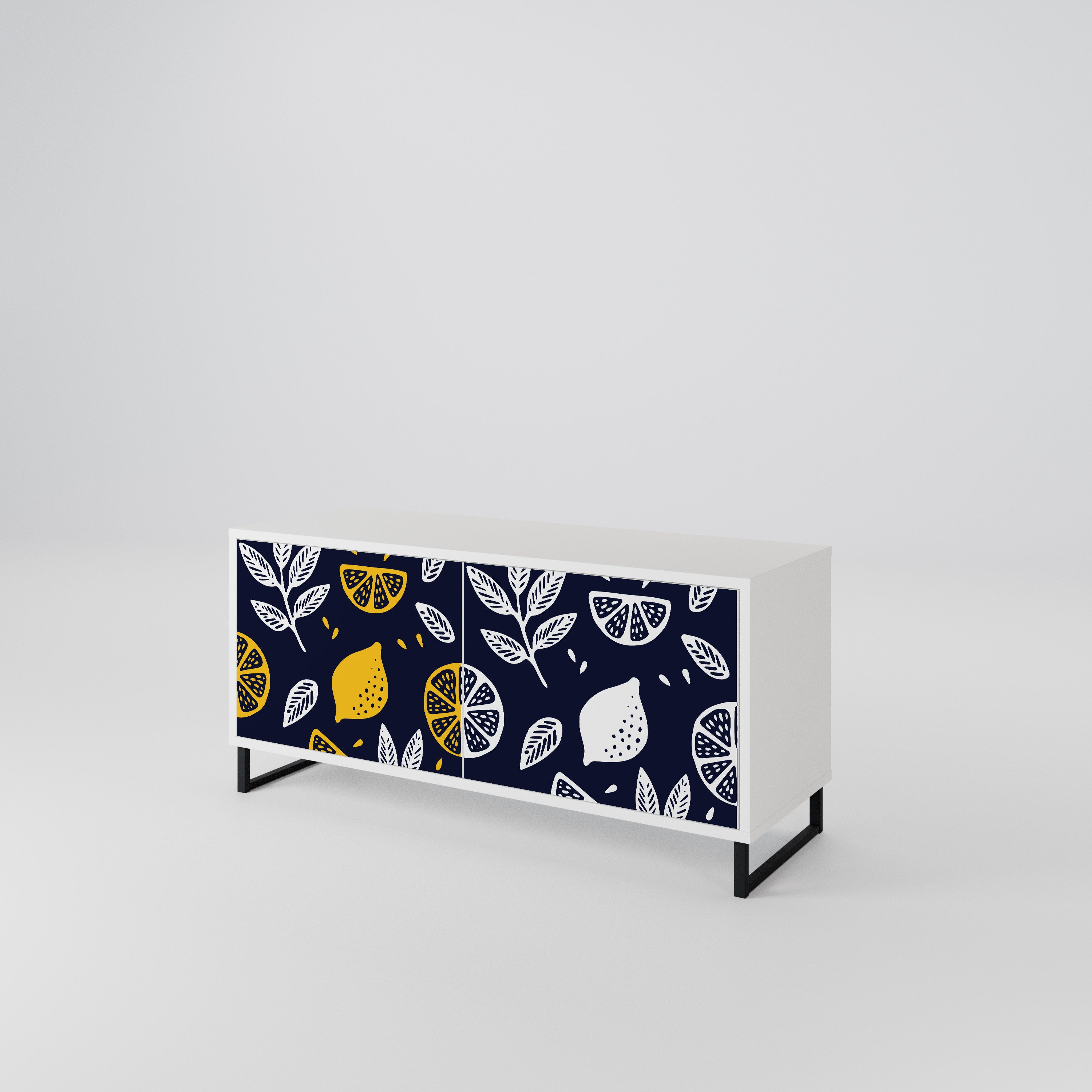 CITRUS BLACK AND WHITE Συμπαγές έπιπλο τηλεόρασης 2-θυρών