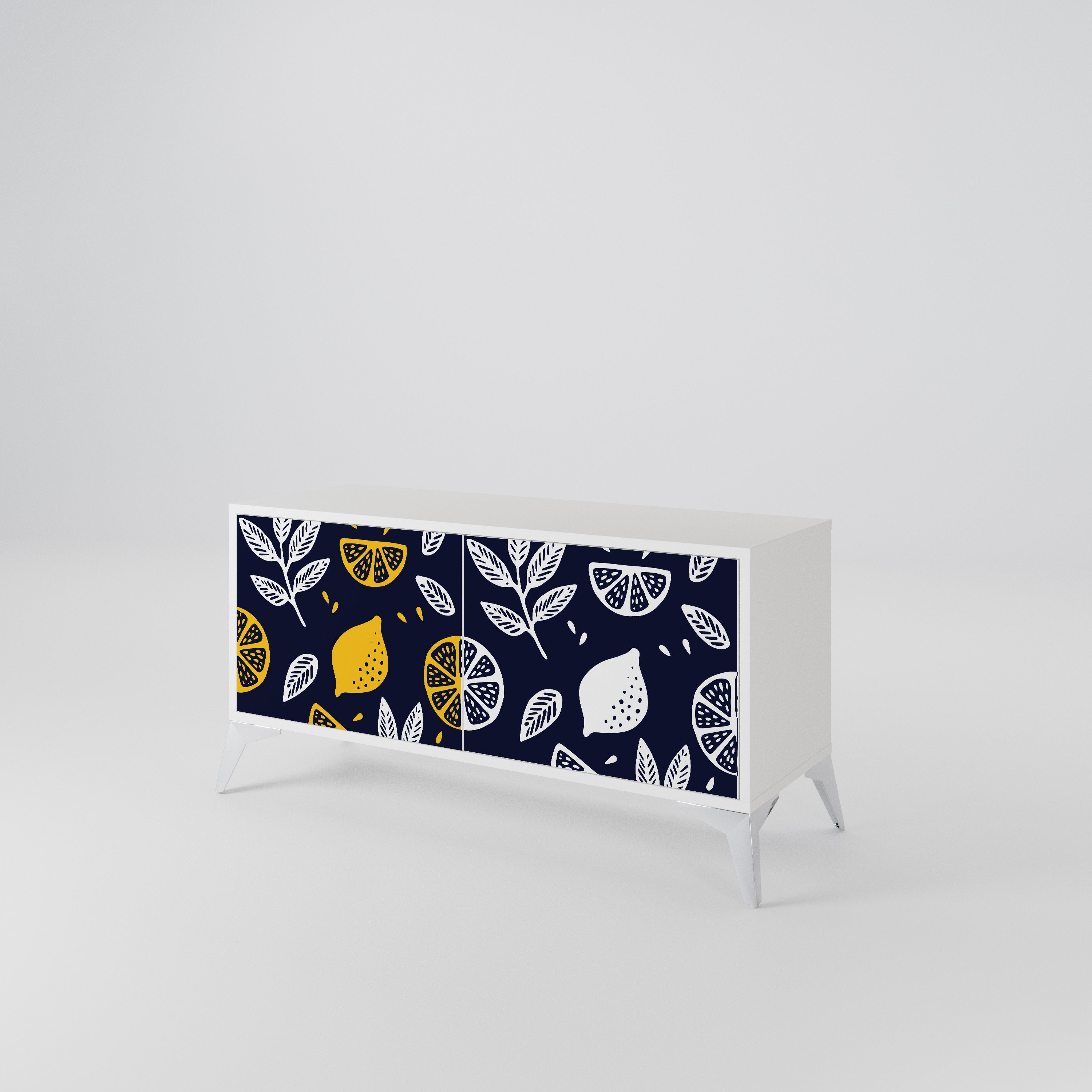 CITRUS BLACK AND WHITE Συμπαγές έπιπλο τηλεόρασης 2-θυρών