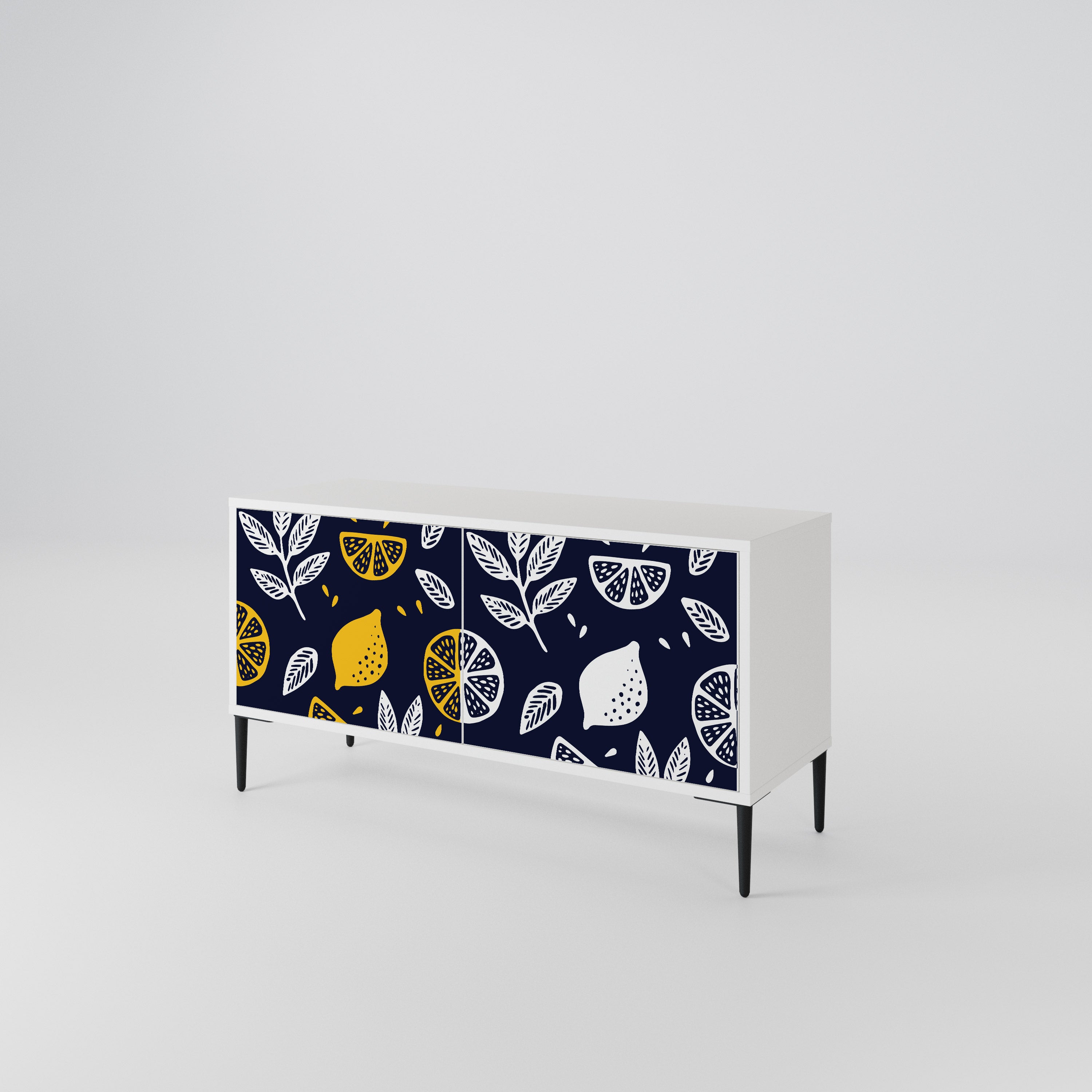 CITRUS BLACK AND WHITE Συμπαγές έπιπλο τηλεόρασης 2-θυρών