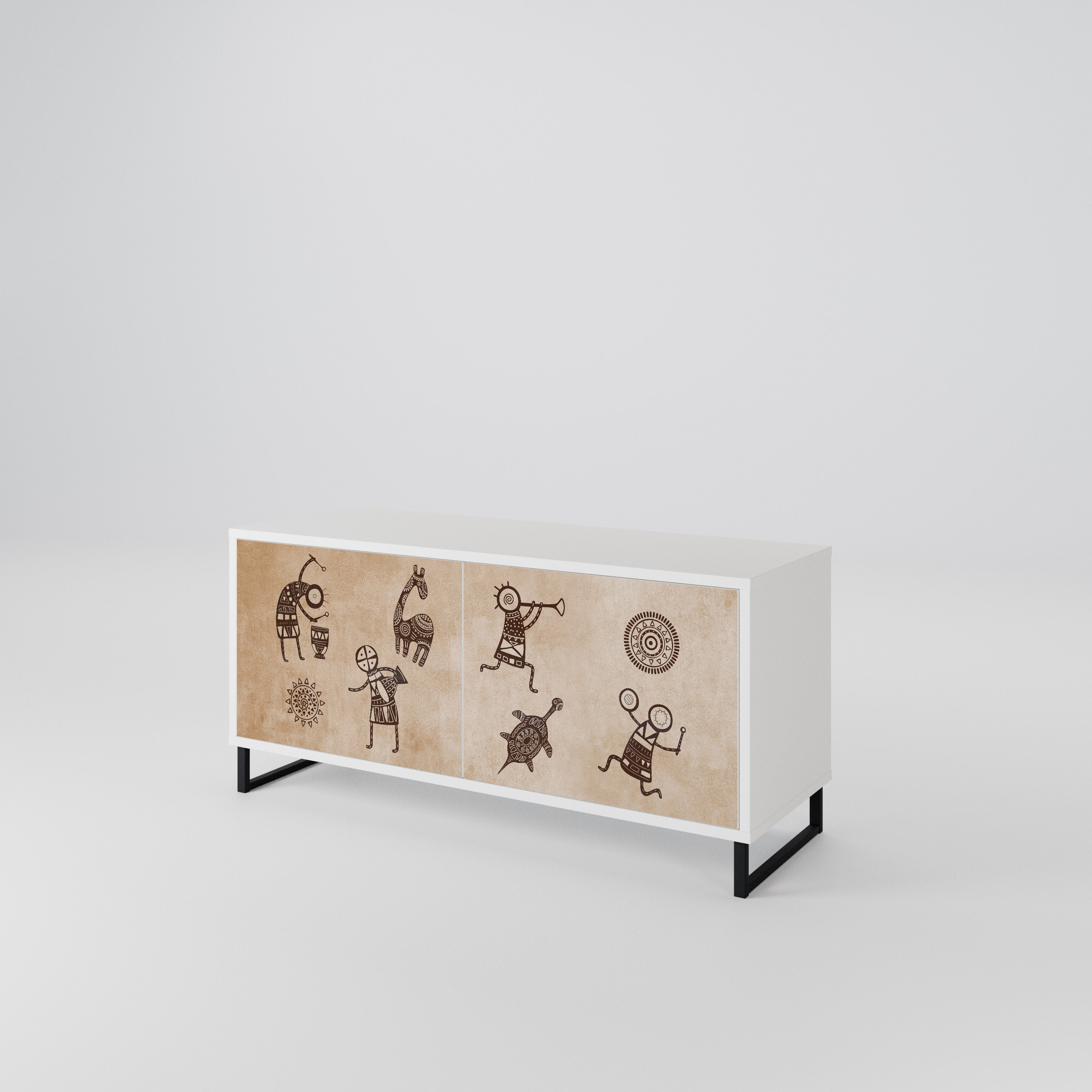 AFRICAN STYLE Kompaktní dvoudveřový TV stolek