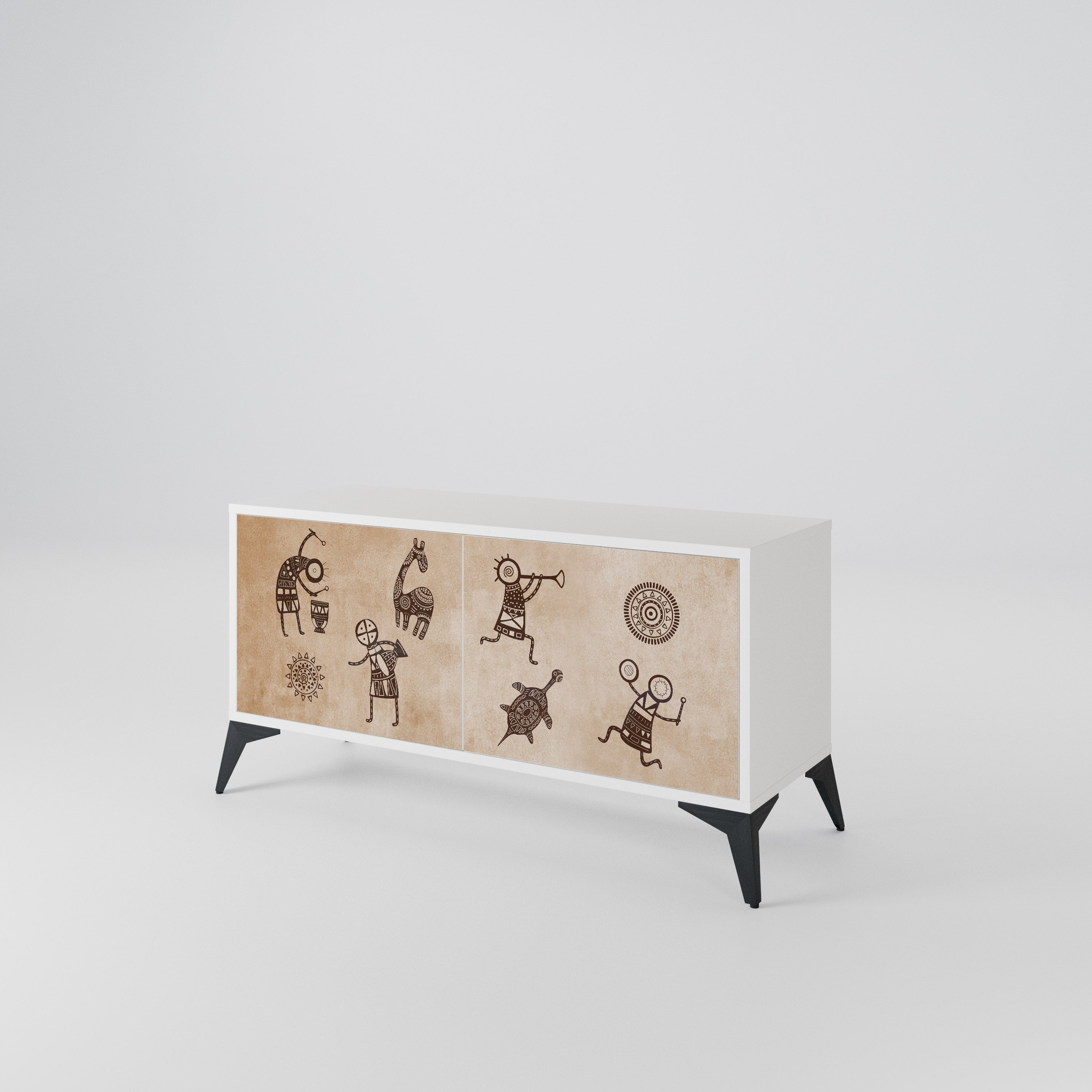 AFRICAN STYLE Kompaktní dvoudveřový TV stolek