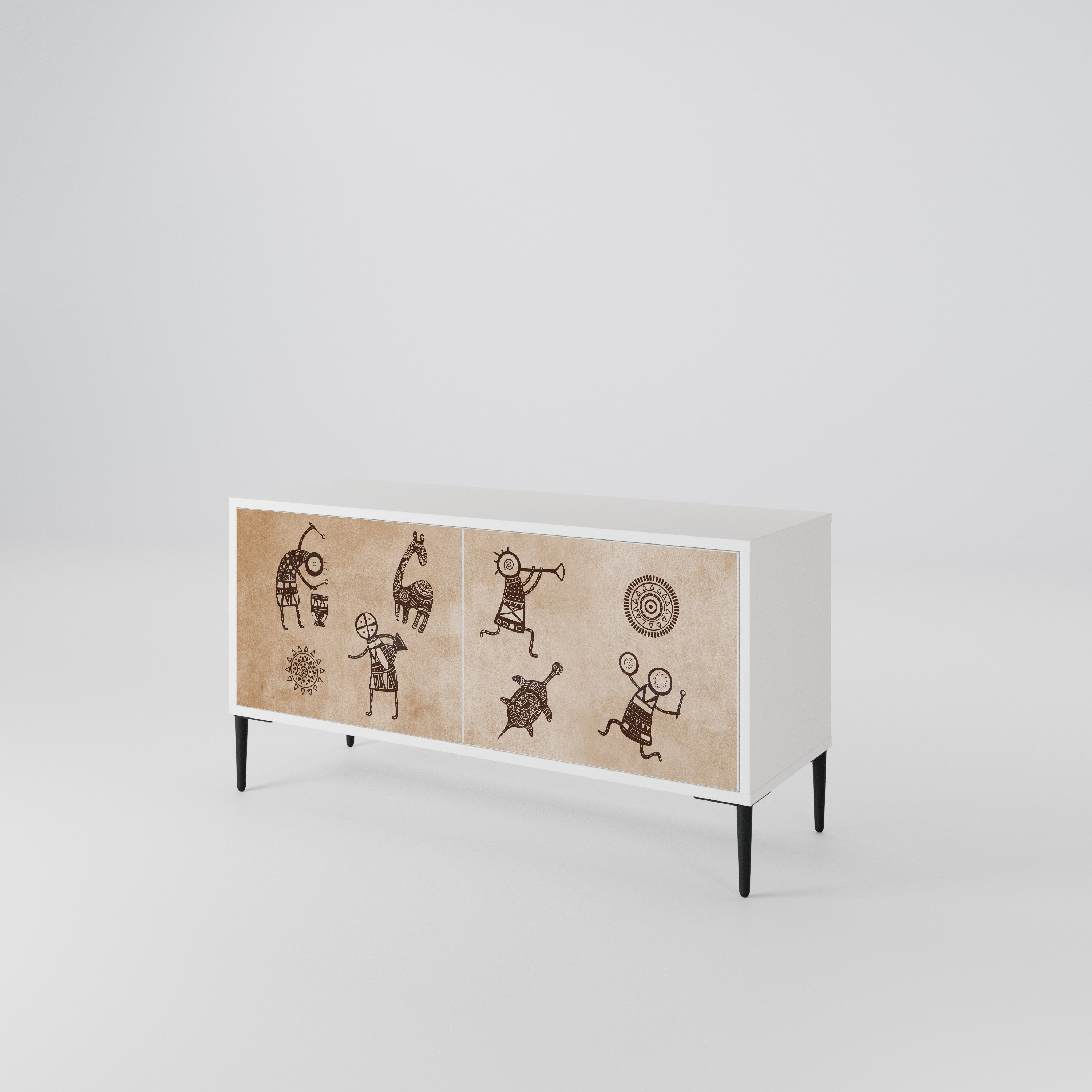 AFRICAN STYLE Kompaktní dvoudveřový TV stolek