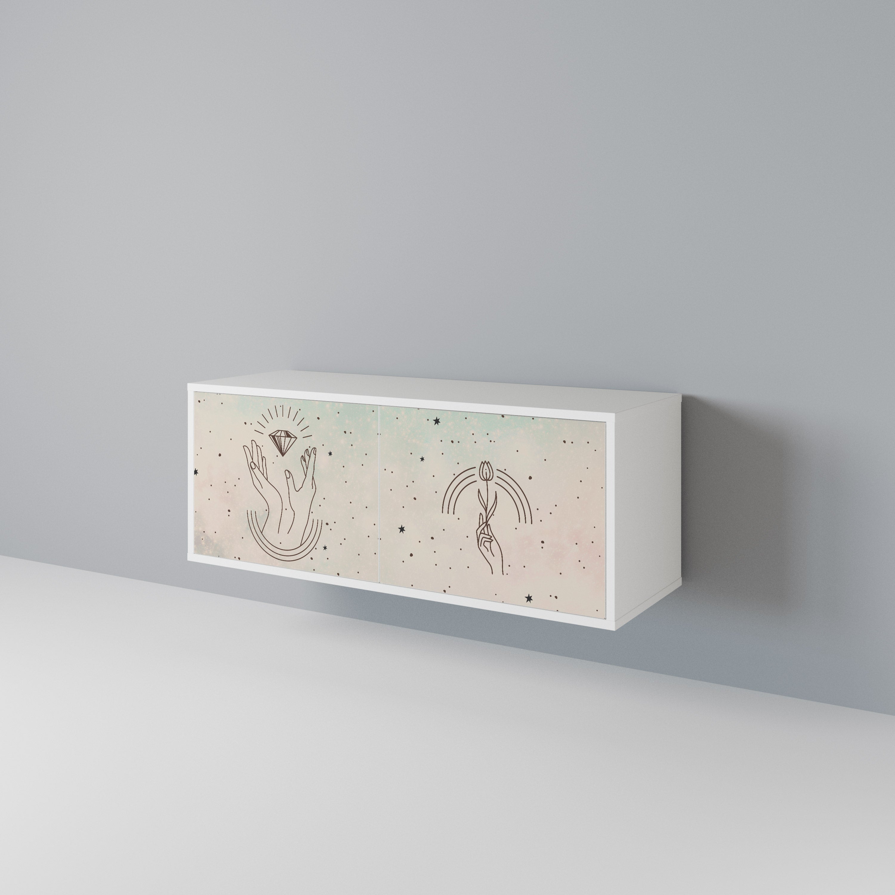 DELICATE BEAUTY Kompaktní dvoudveřový TV stolek