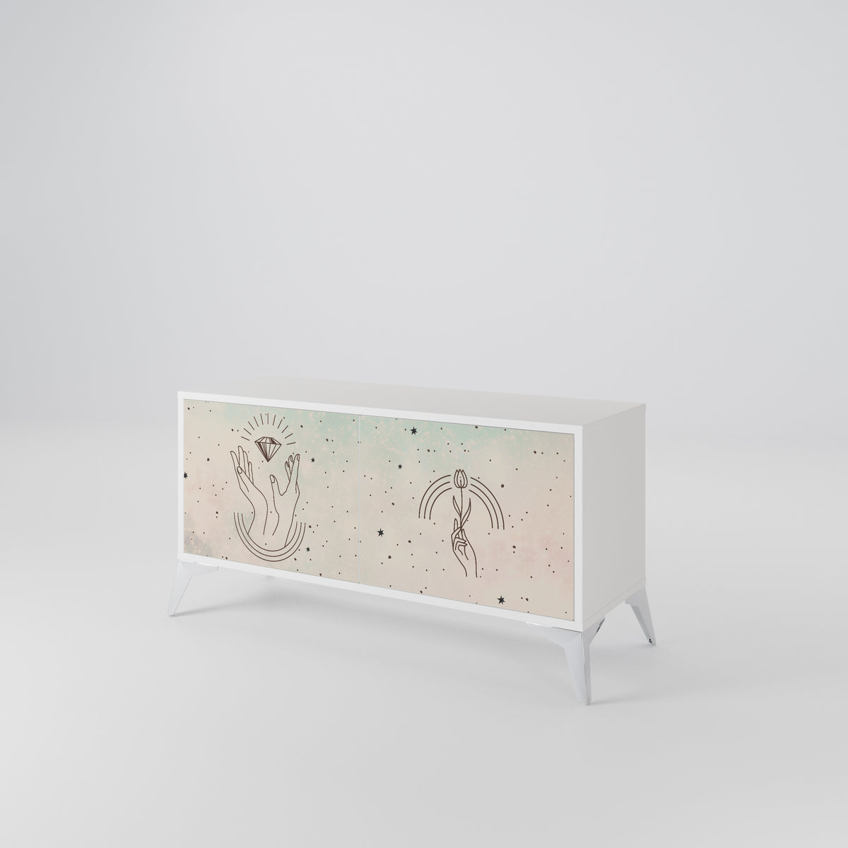DELICATE BEAUTY Kompaktní dvoudveřový TV stolek