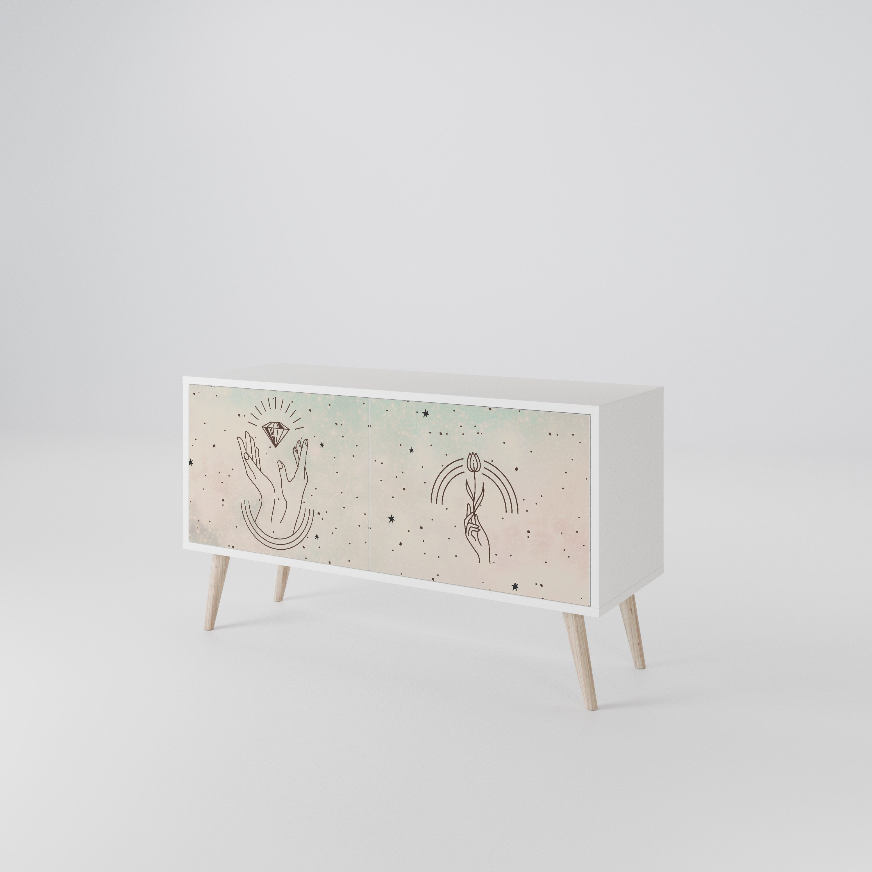 DELICATE BEAUTY Kompaktní dvoudveřový TV stolek