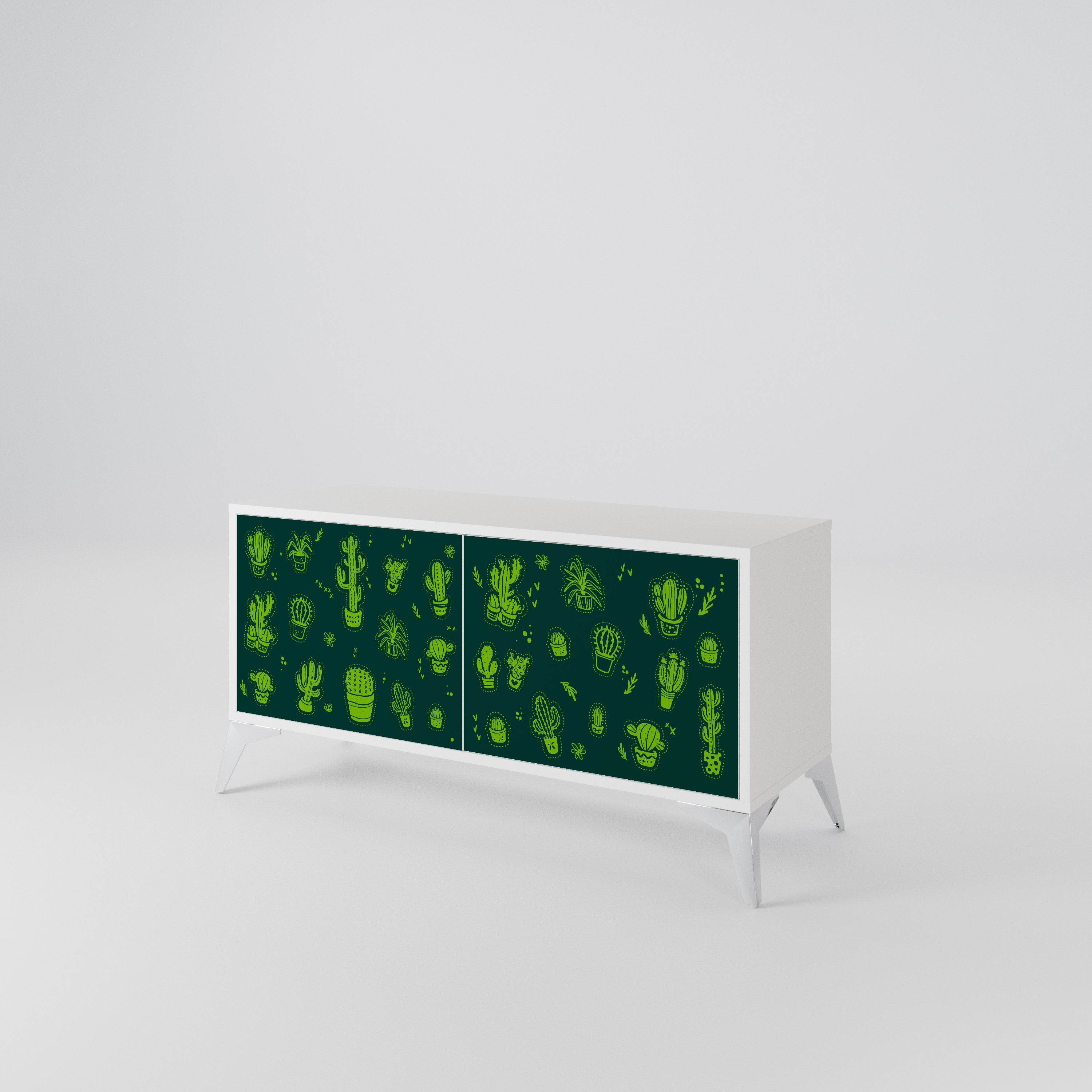 DESERT GREEN Kompaktní dvoudveřový TV stolek