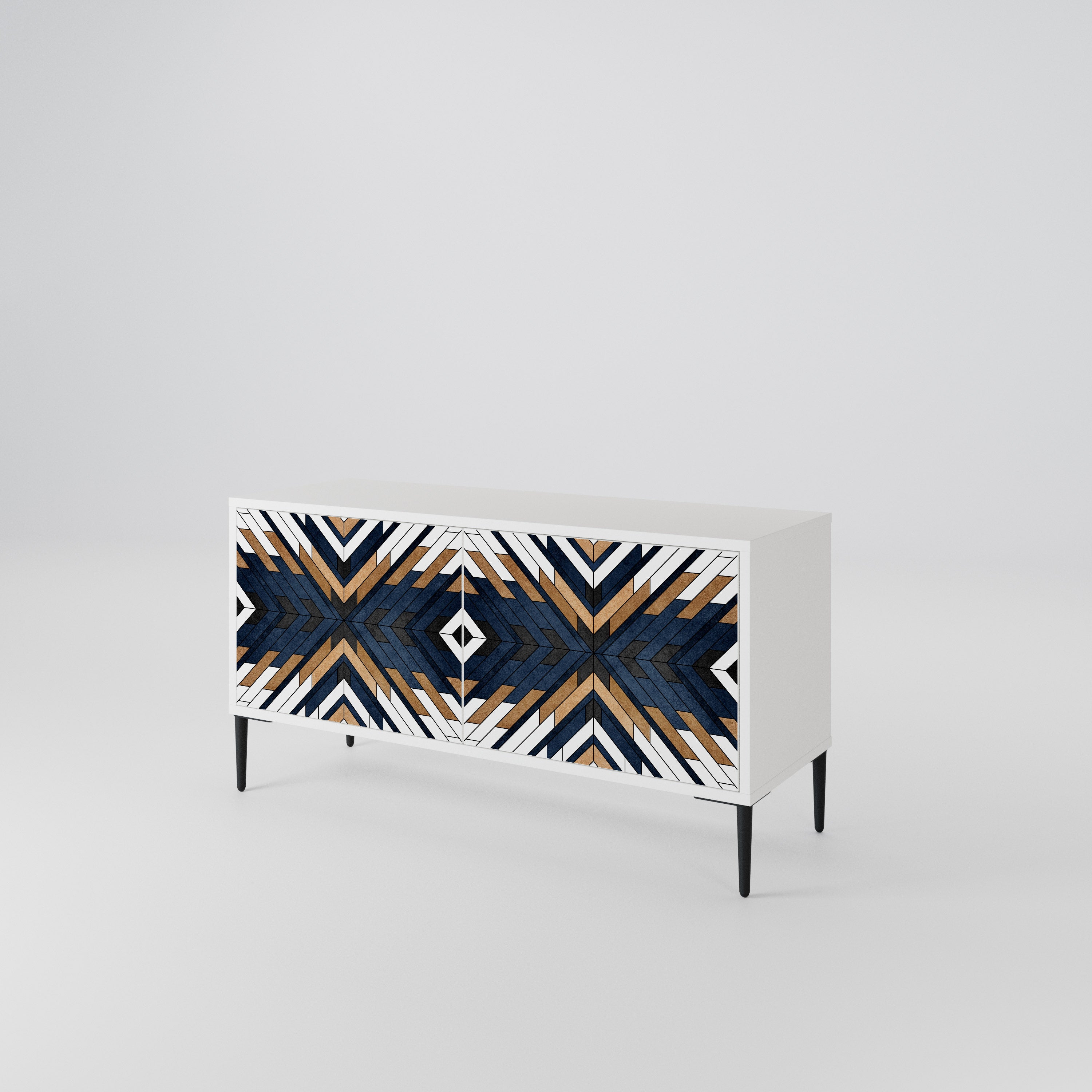 ARTFUL GEOMETRY Kompaktní dvoudveřový TV stolek