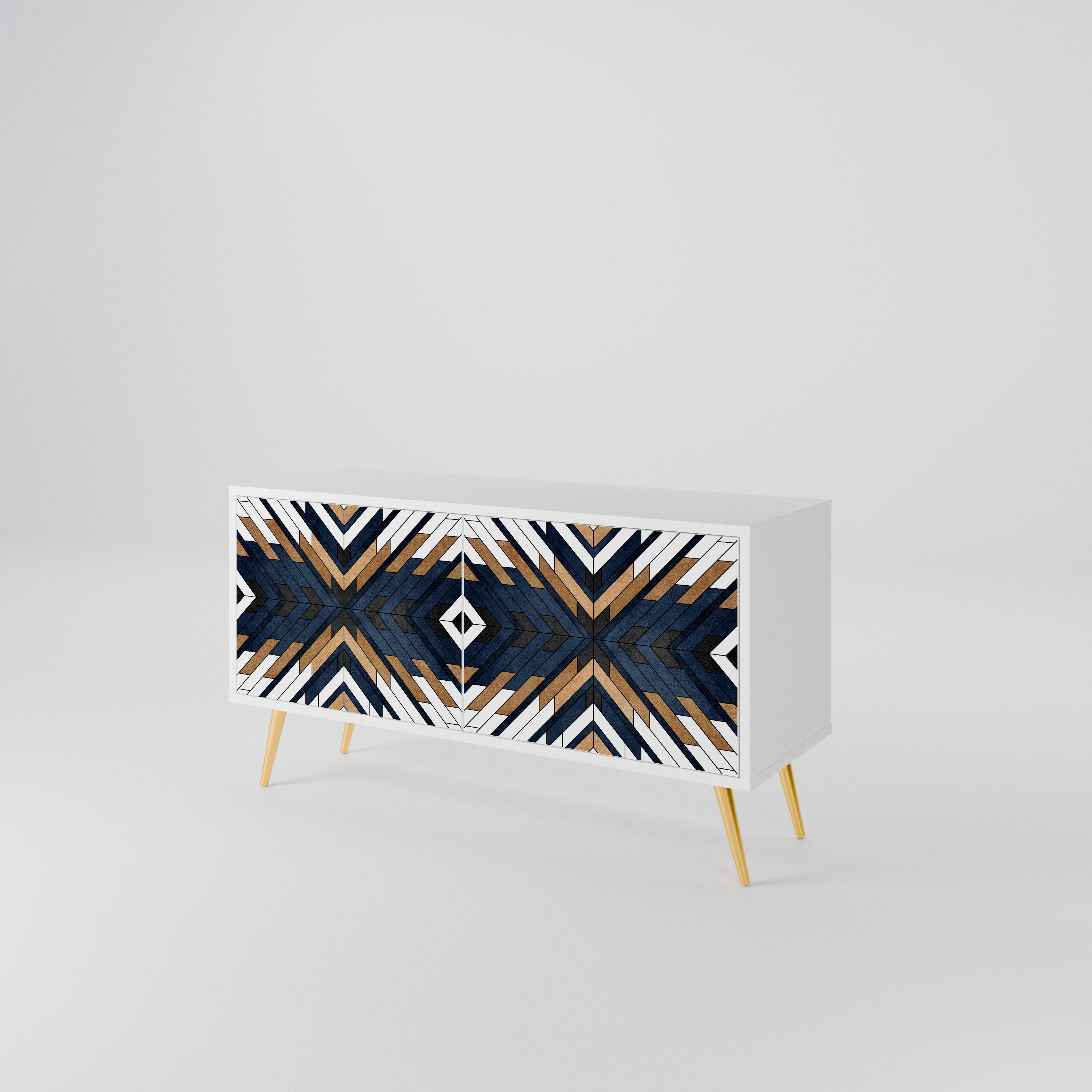 ARTFUL GEOMETRY Kompaktní dvoudveřový TV stolek