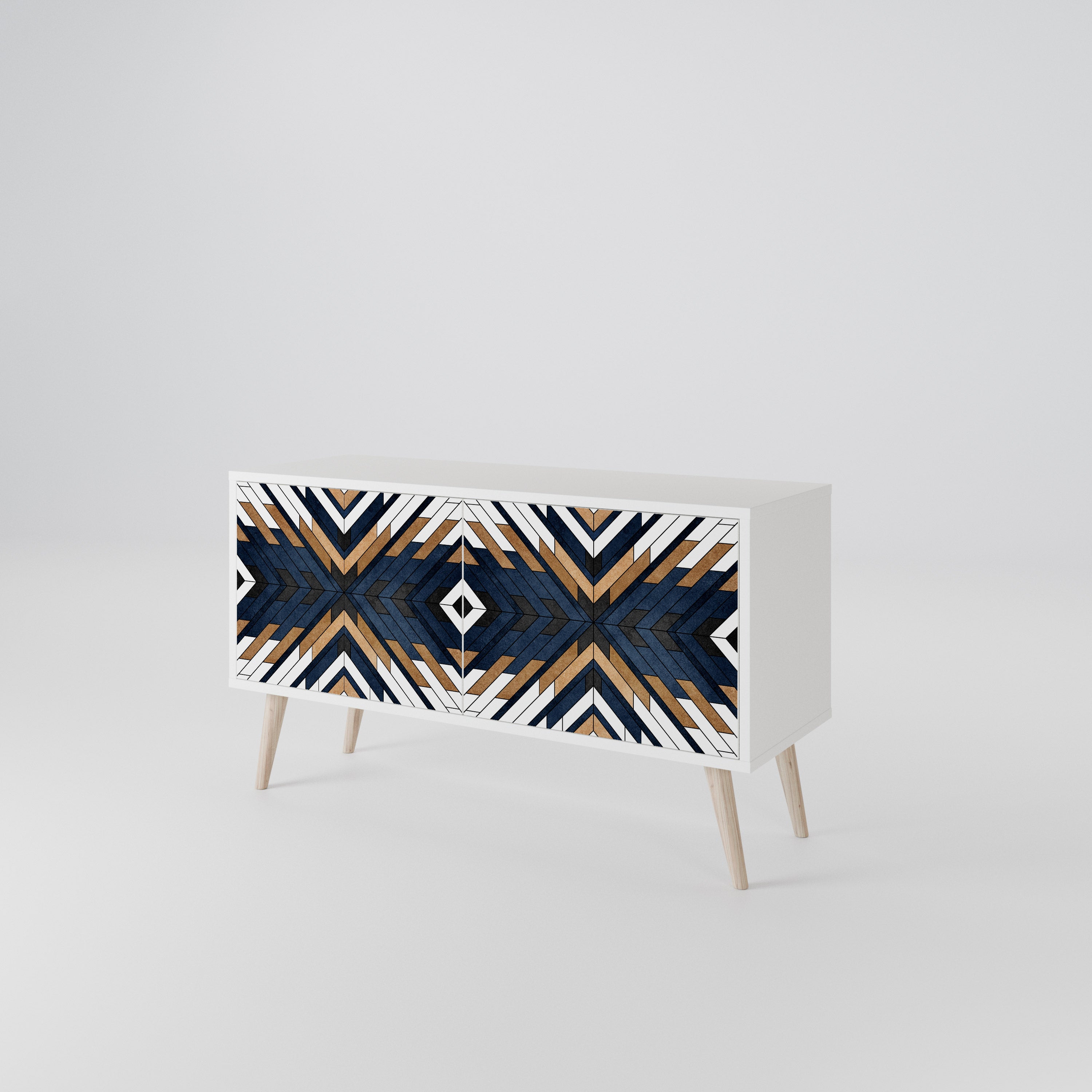 ARTFUL GEOMETRY Kompaktní dvoudveřový TV stolek