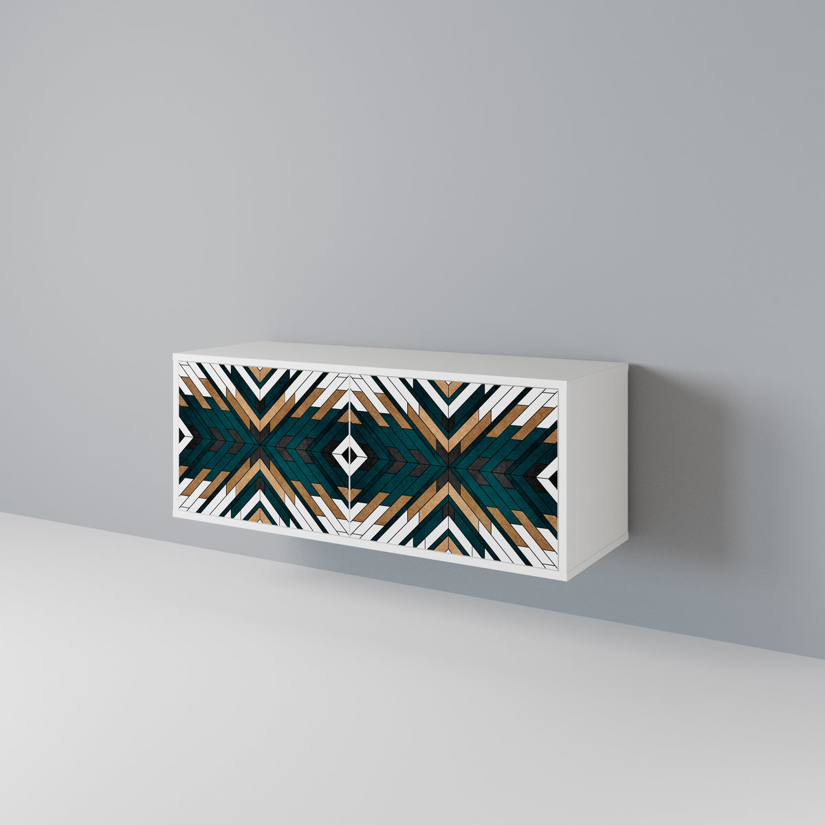 ARTISTIC GEOMETRY Kompakt TV-bänk med 2 dörrar