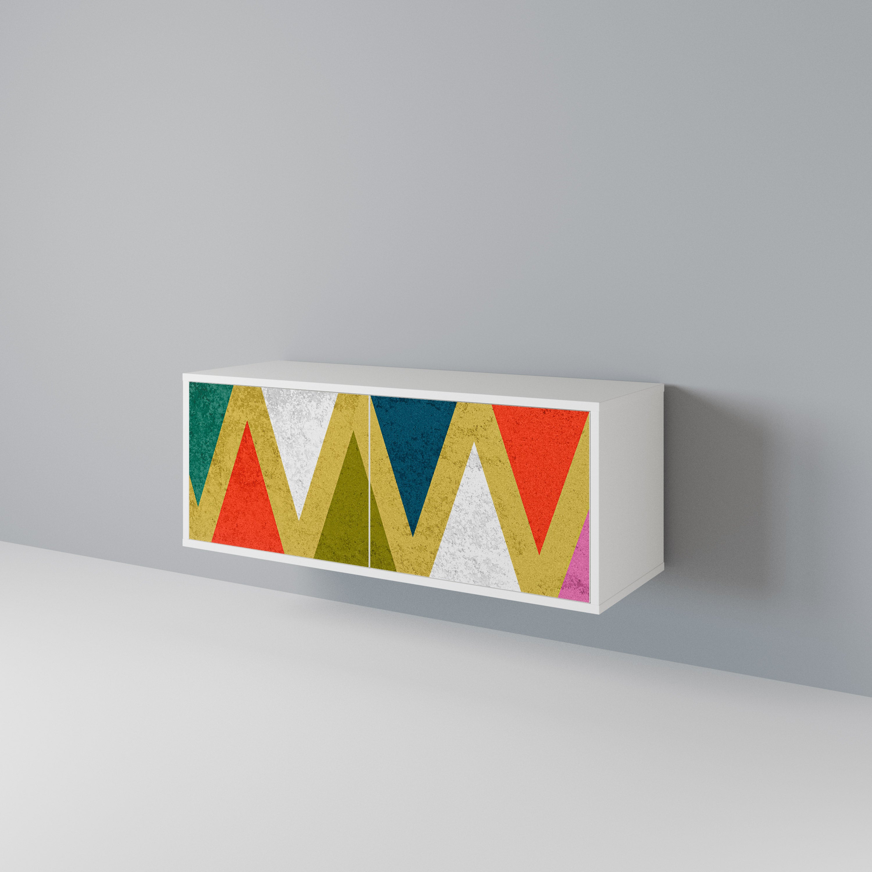 COLORFUL TRIANGLES Kompaktní dvoudveřový TV stolek