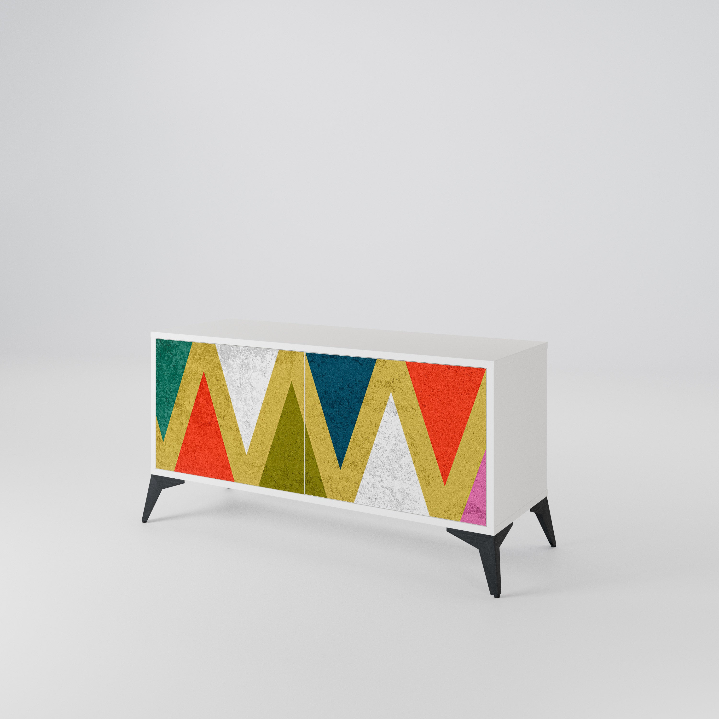 COLORFUL TRIANGLES Kompaktní dvoudveřový TV stolek