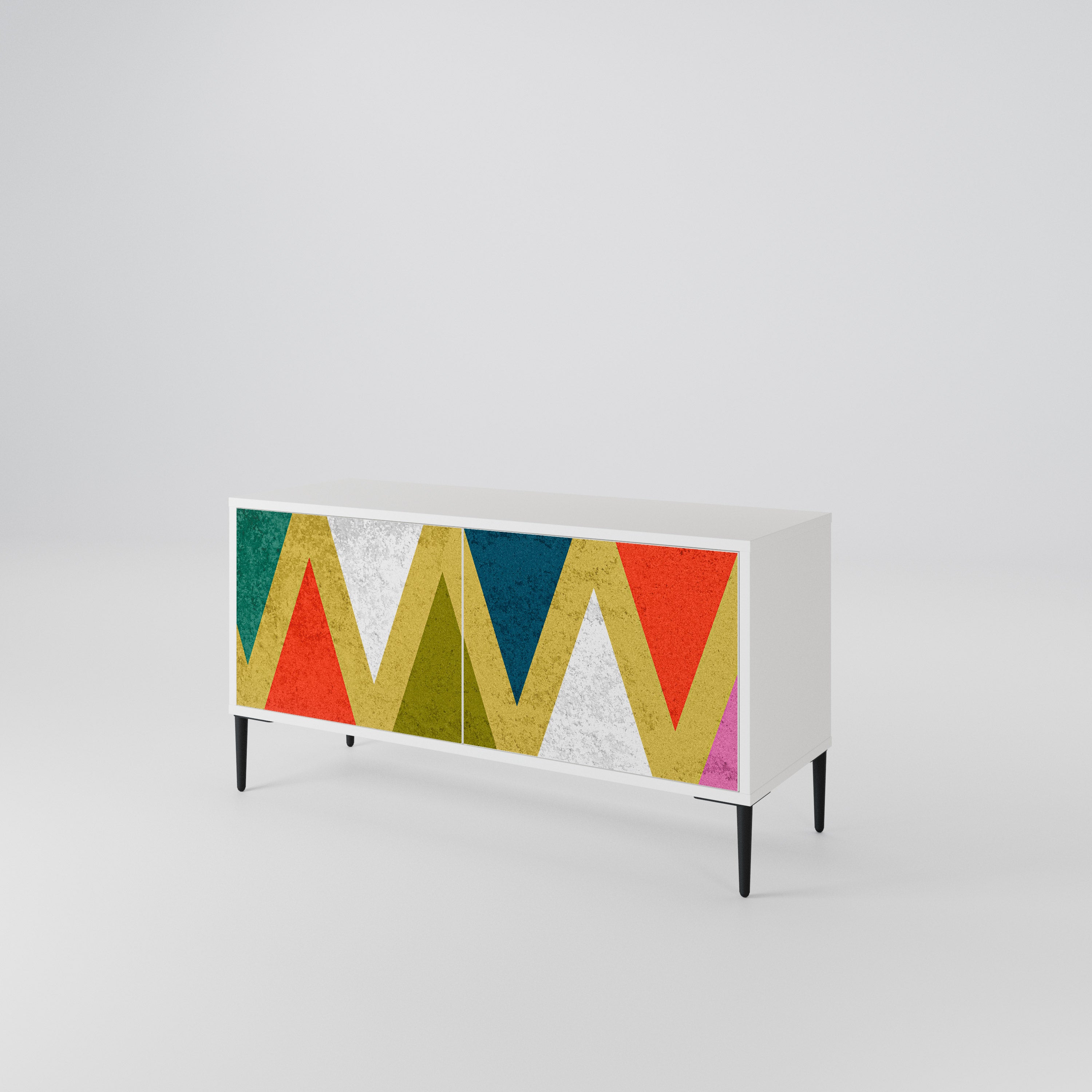 COLORFUL TRIANGLES Kompaktní dvoudveřový TV stolek