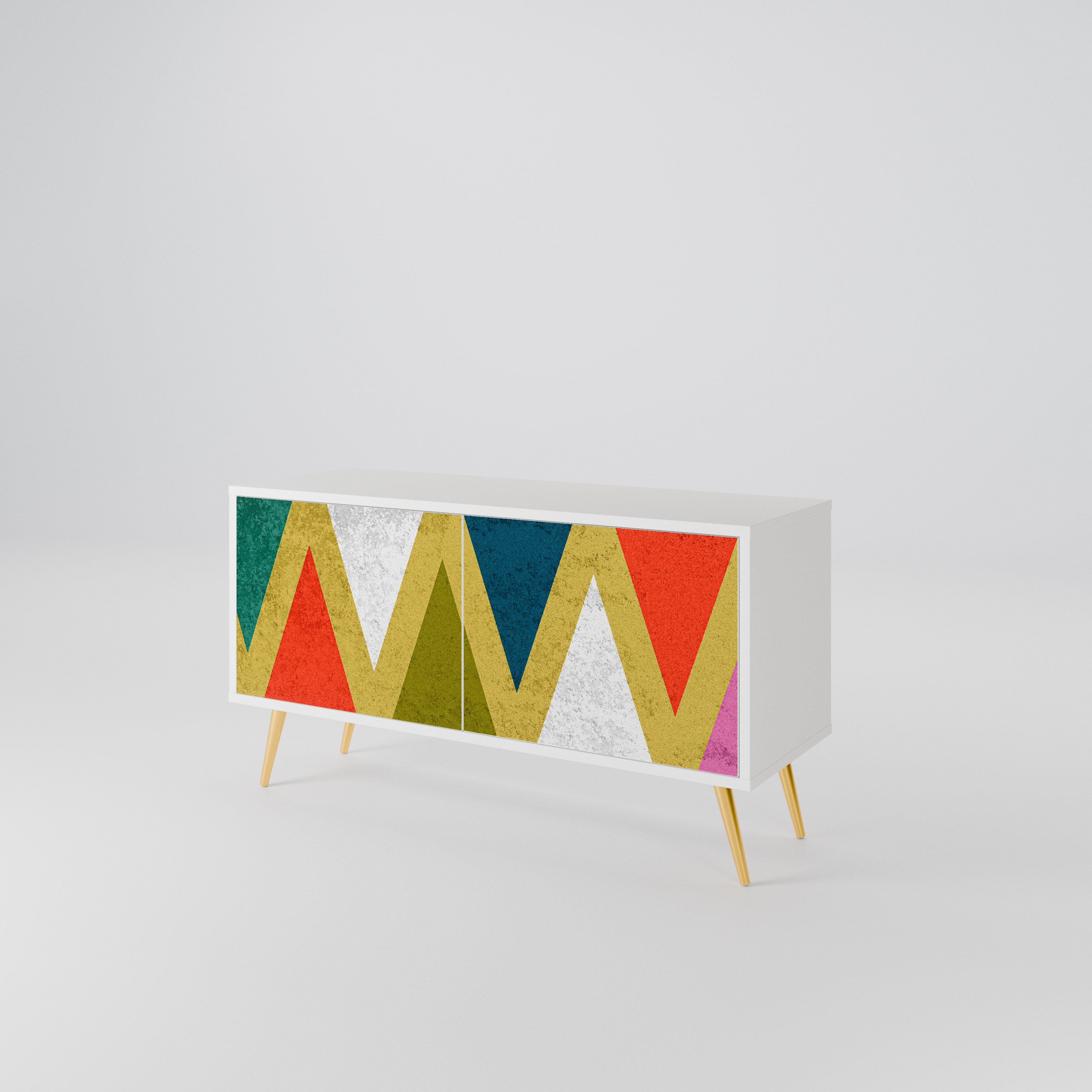 COLORFUL TRIANGLES Kompaktní dvoudveřový TV stolek