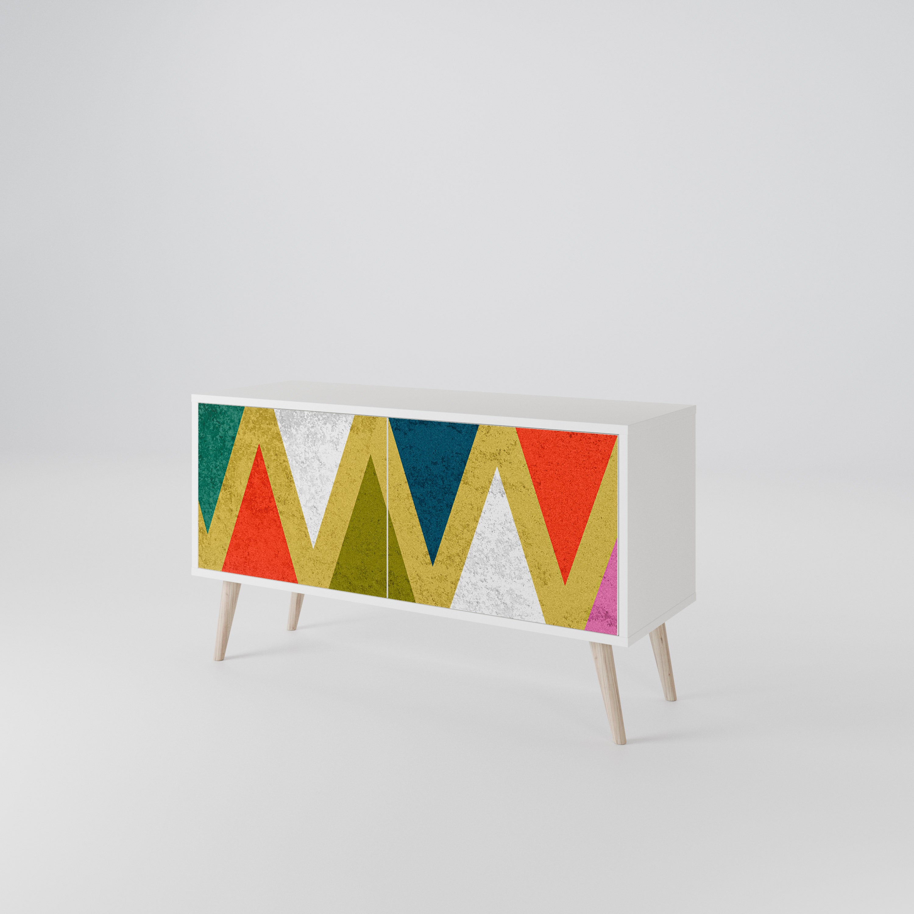 COLORFUL TRIANGLES Kompaktní dvoudveřový TV stolek